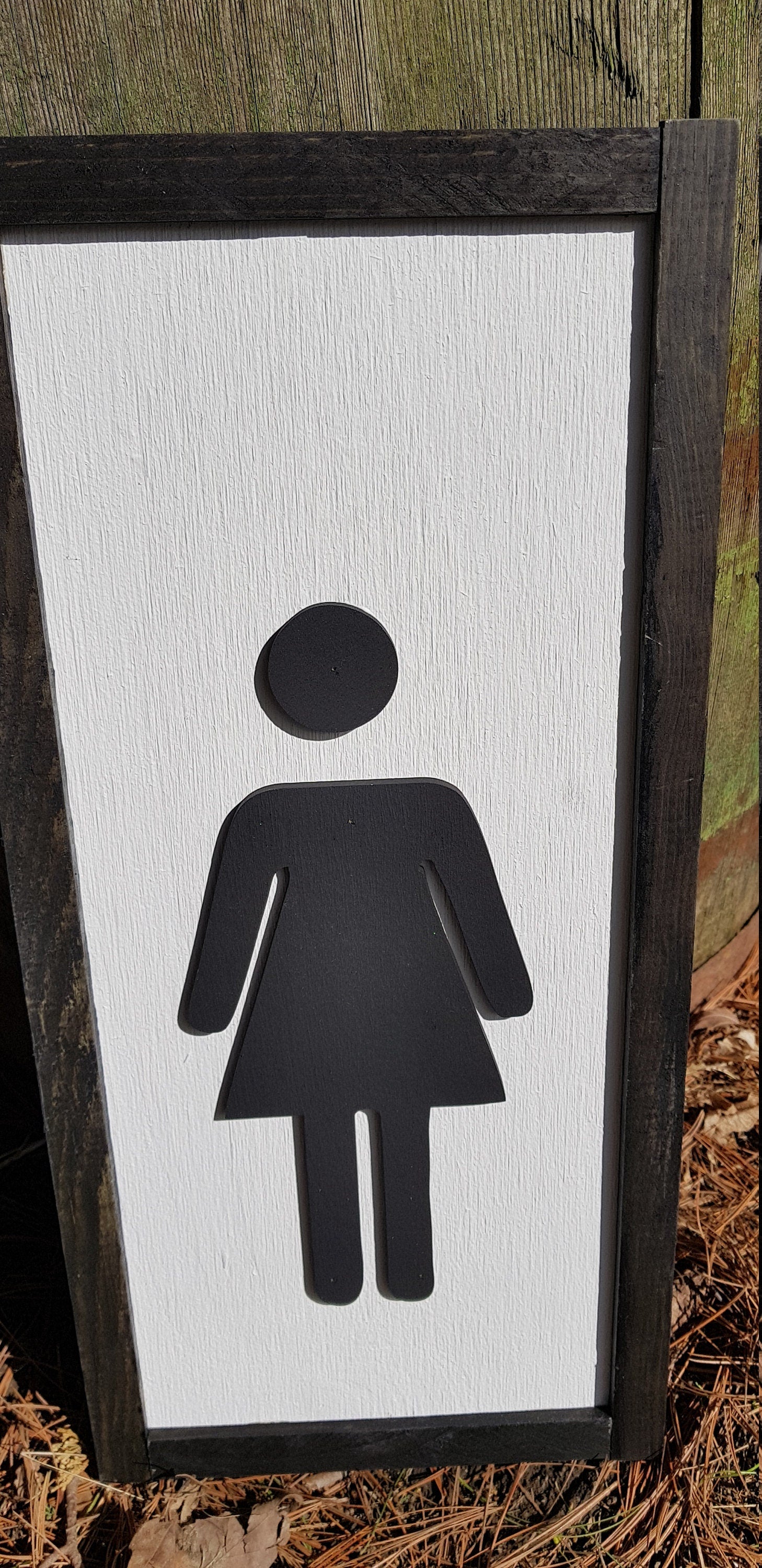 Ladies Room, Ladies Bathroom, Womans, Womens, Bath, Decor, Decoration, Wood Sig, 3D, Raised Symbol, Wood Frame, Shabby Chic, Rustic