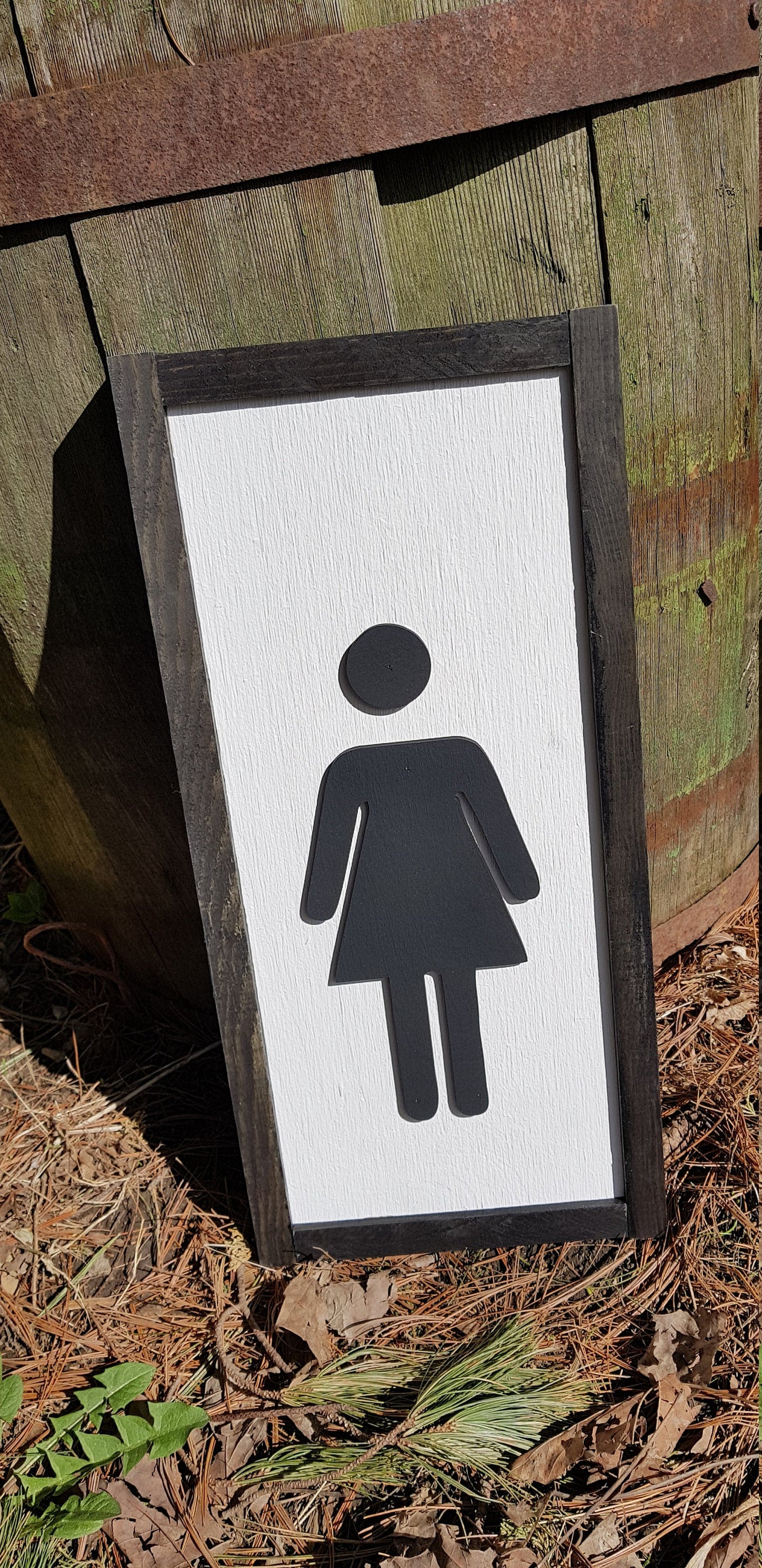 Ladies Room, Ladies Bathroom, Womans, Womens, Bath, Decor, Decoration, Wood Sig, 3D, Raised Symbol, Wood Frame, Shabby Chic, Rustic