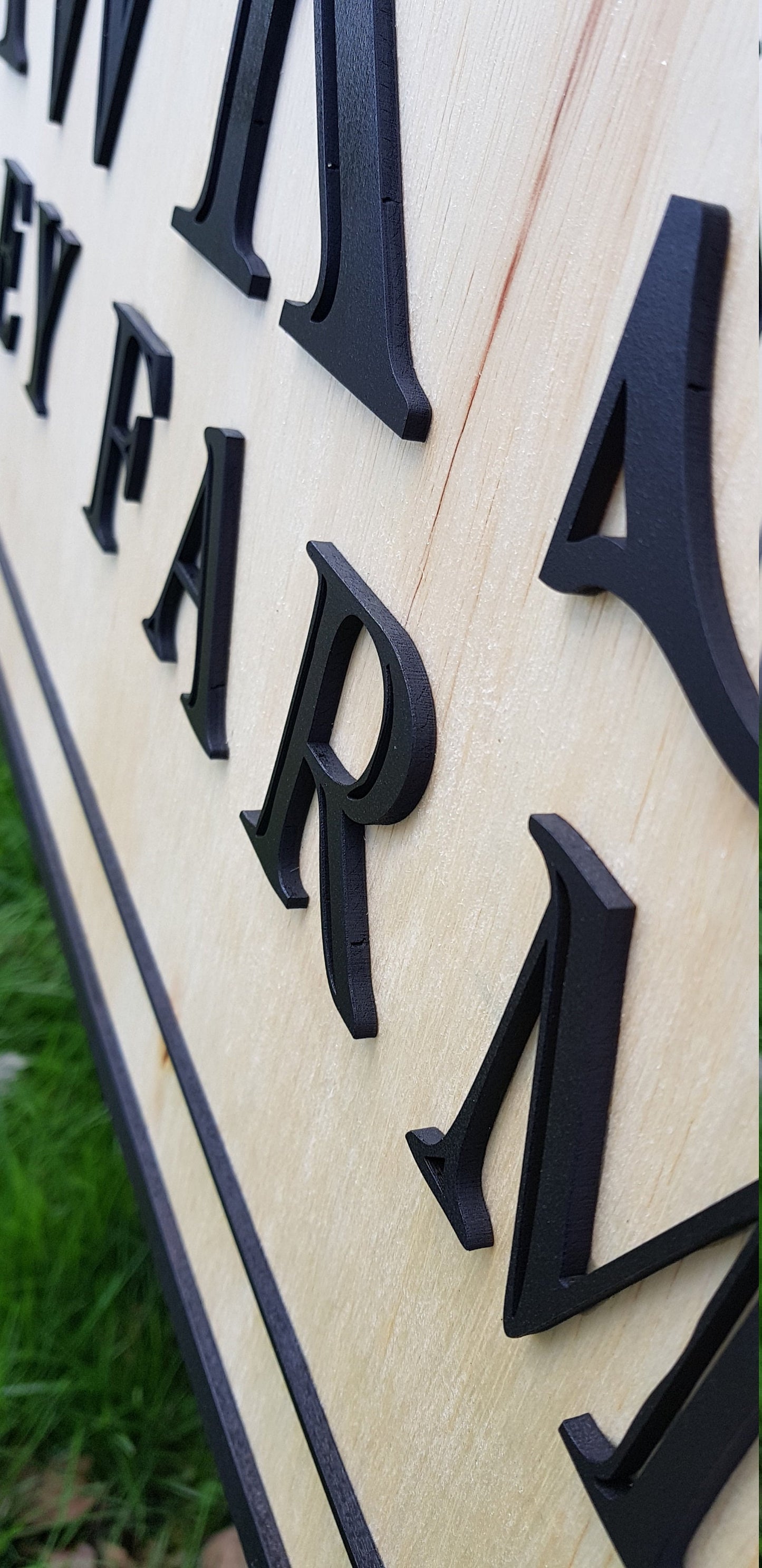 Large Custom Wooden Farm Sign Entrance Commerical Signage Logo Emblem Family Name Homestead Rustic Laser Cut Handmade Hawk Contour Business