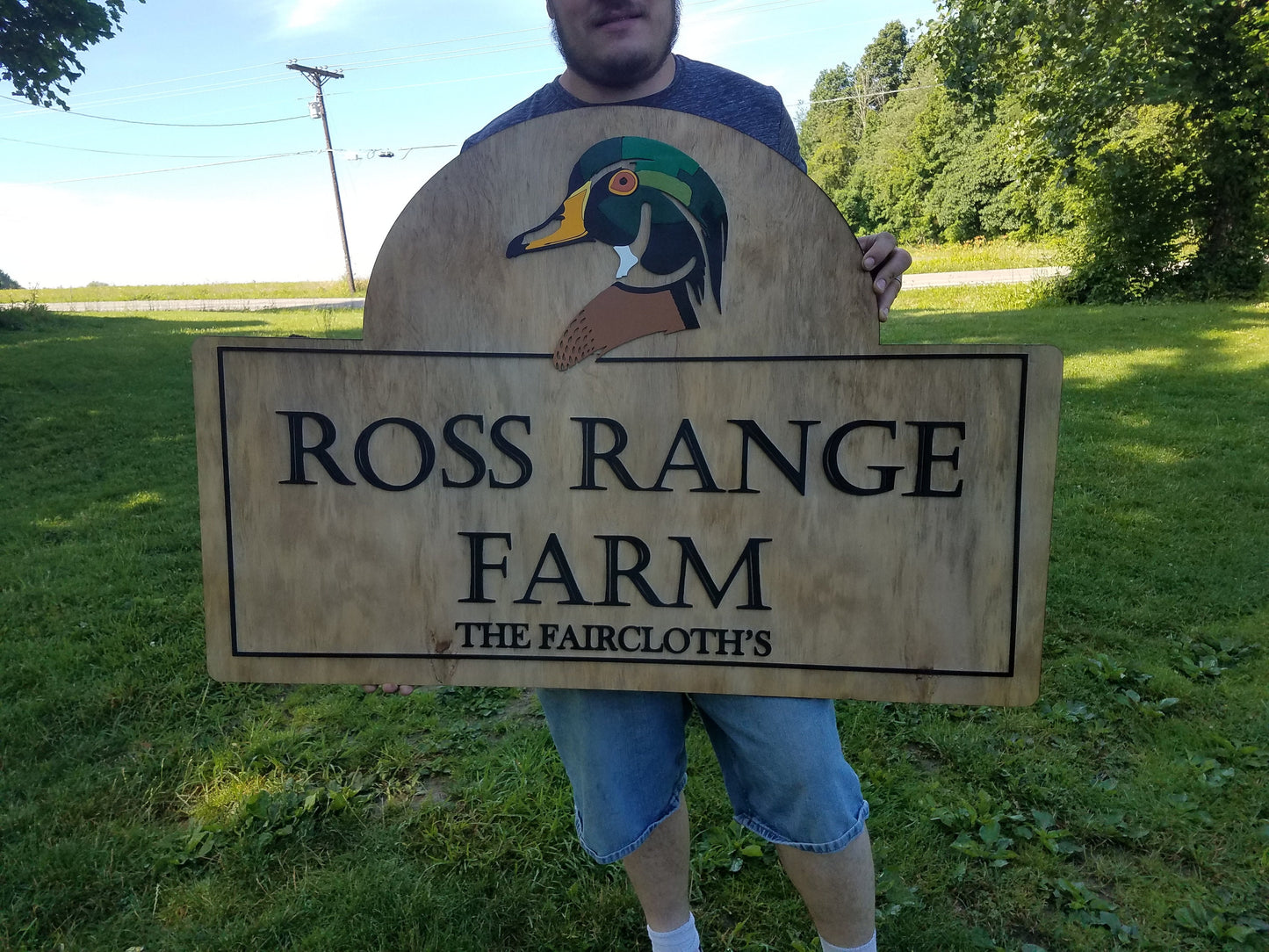 Farm Sign, Woodland Duck, Bird, Poultry, Hobby Farm, Large Custom Business Sign, We Use Your Actual Graphic, Business Logo, Wood, 3D, Large
