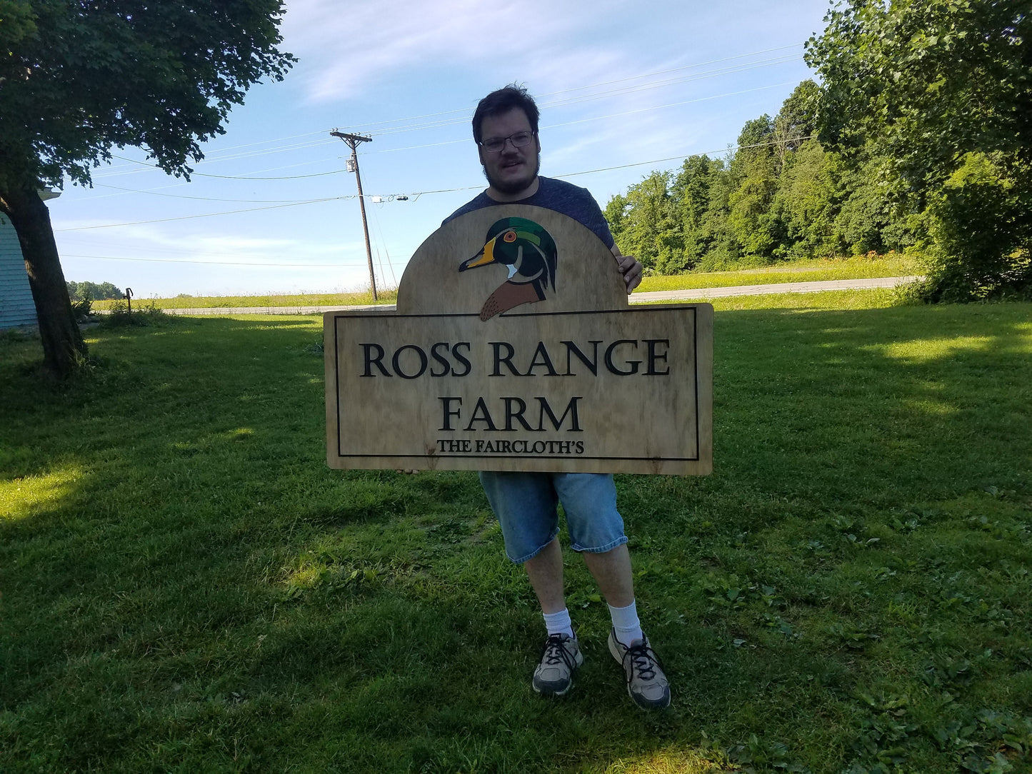 Farm Sign, Woodland Duck, Bird, Poultry, Hobby Farm, Large Custom Business Sign, We Use Your Actual Graphic, Business Logo, Wood, 3D, Large