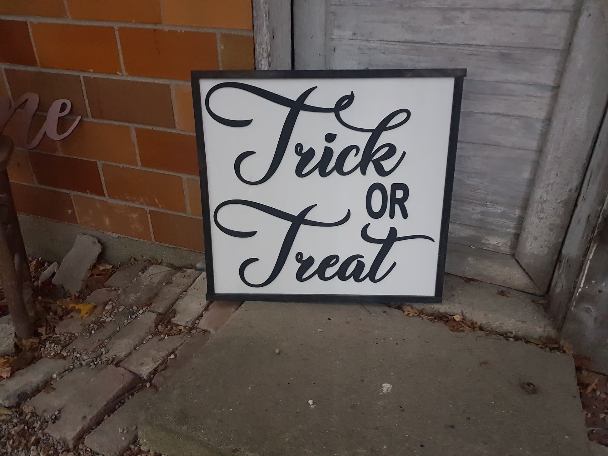 Extra Large Trick or Treat, Halloween, Large, Decor, Large Wood Sign, Over Sized, Raised Text, Sign, Shabby Chic, Rustic, 3D