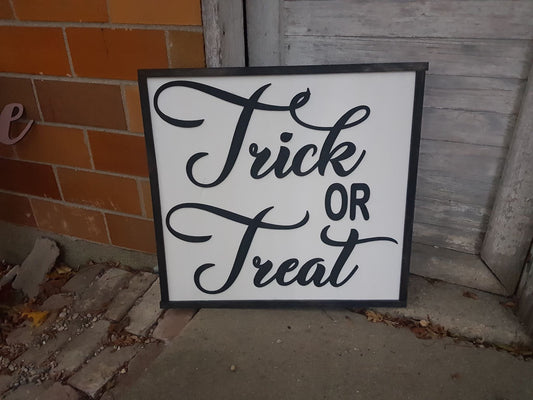 Extra Large Trick or Treat, Halloween, Large, Decor, Large Wood Sign, Over Sized, Raised Text, Sign, Shabby Chic, Rustic, 3D