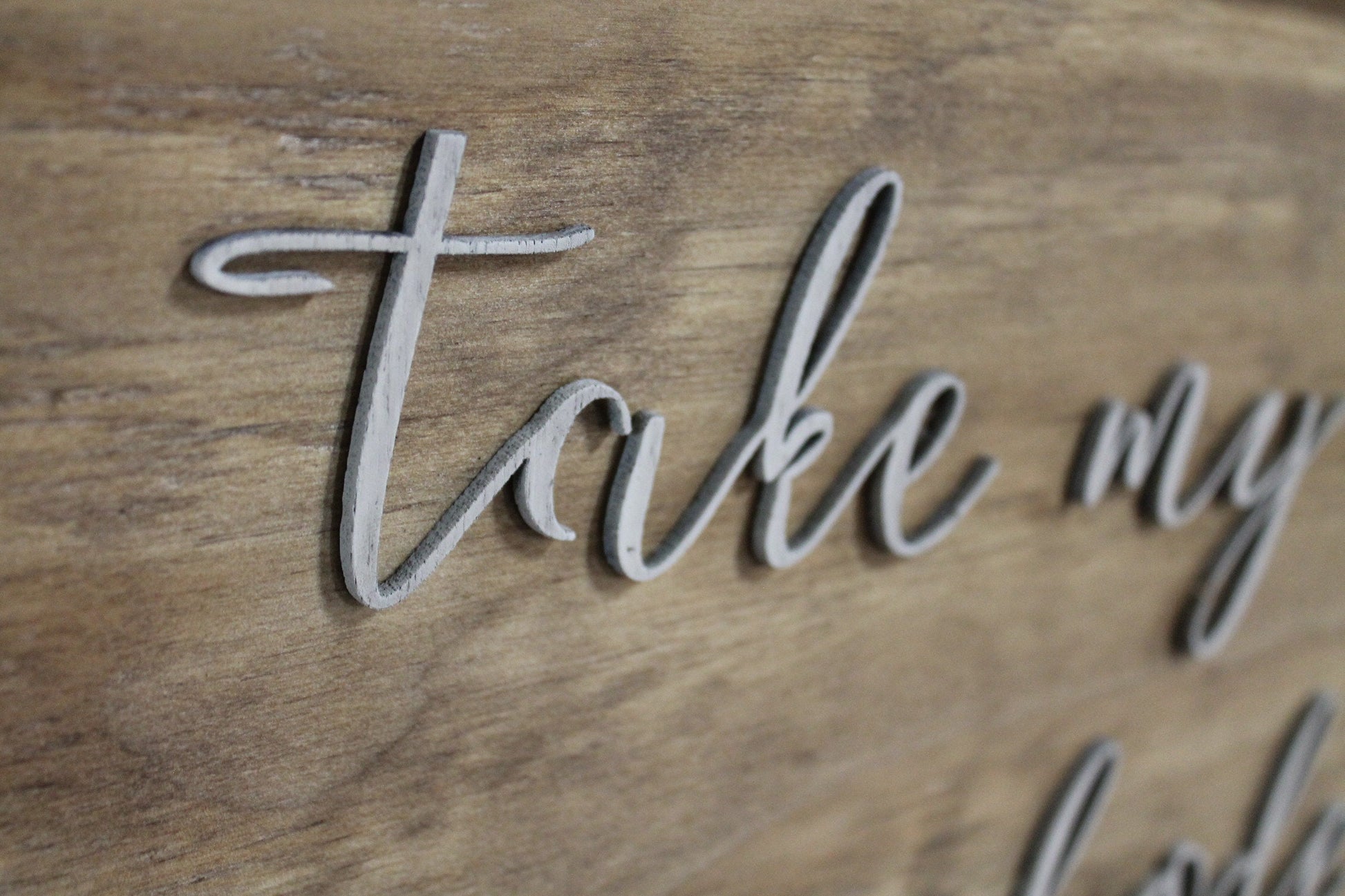 Take My Hand Sign Raised Text Wood Lord Song Lyrics Elvis Presley 3D Extra Large Framed Wood Sign Rustic Primitive Country Text Script