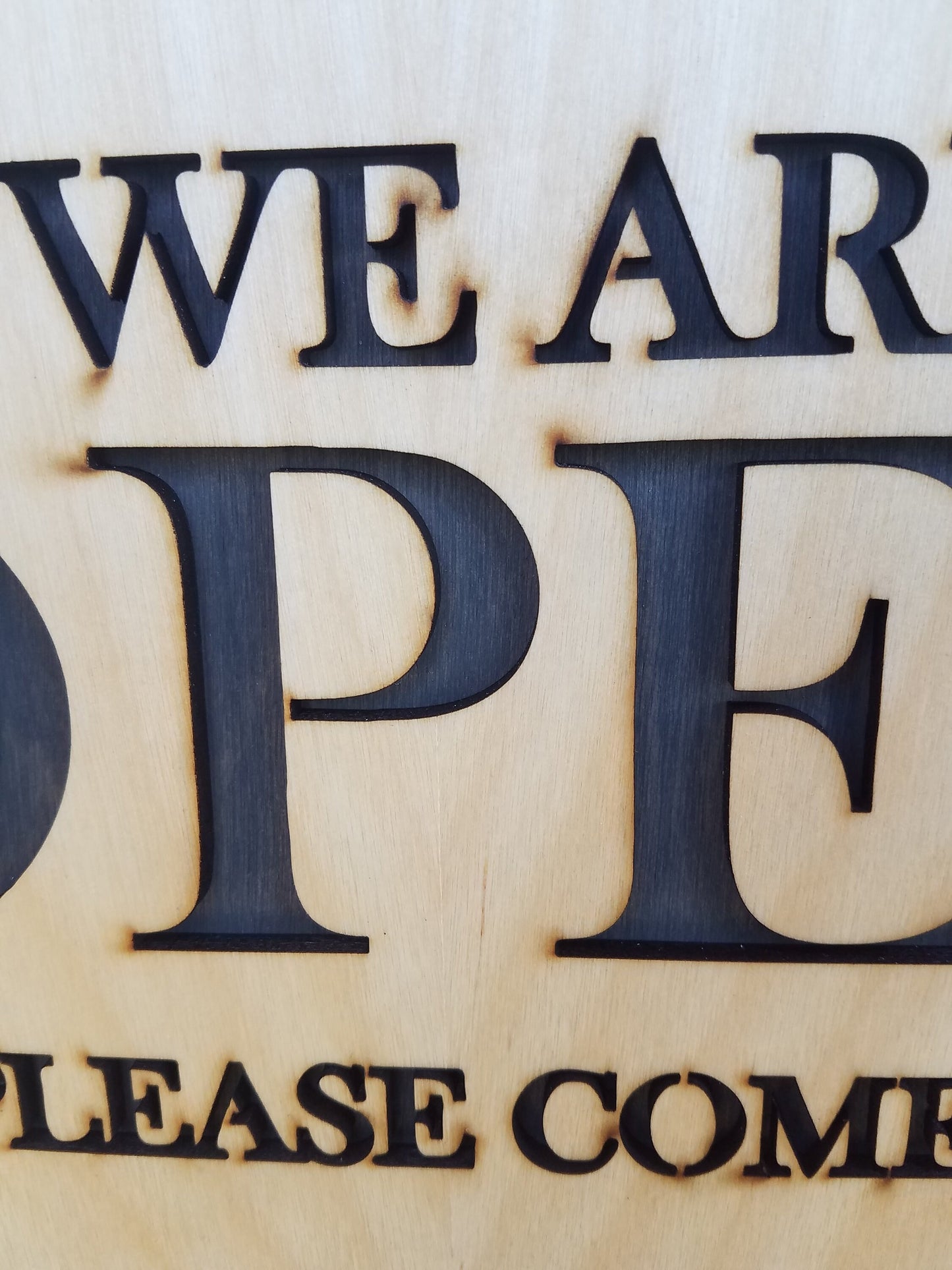12 inch wood open closed sign for your store front door