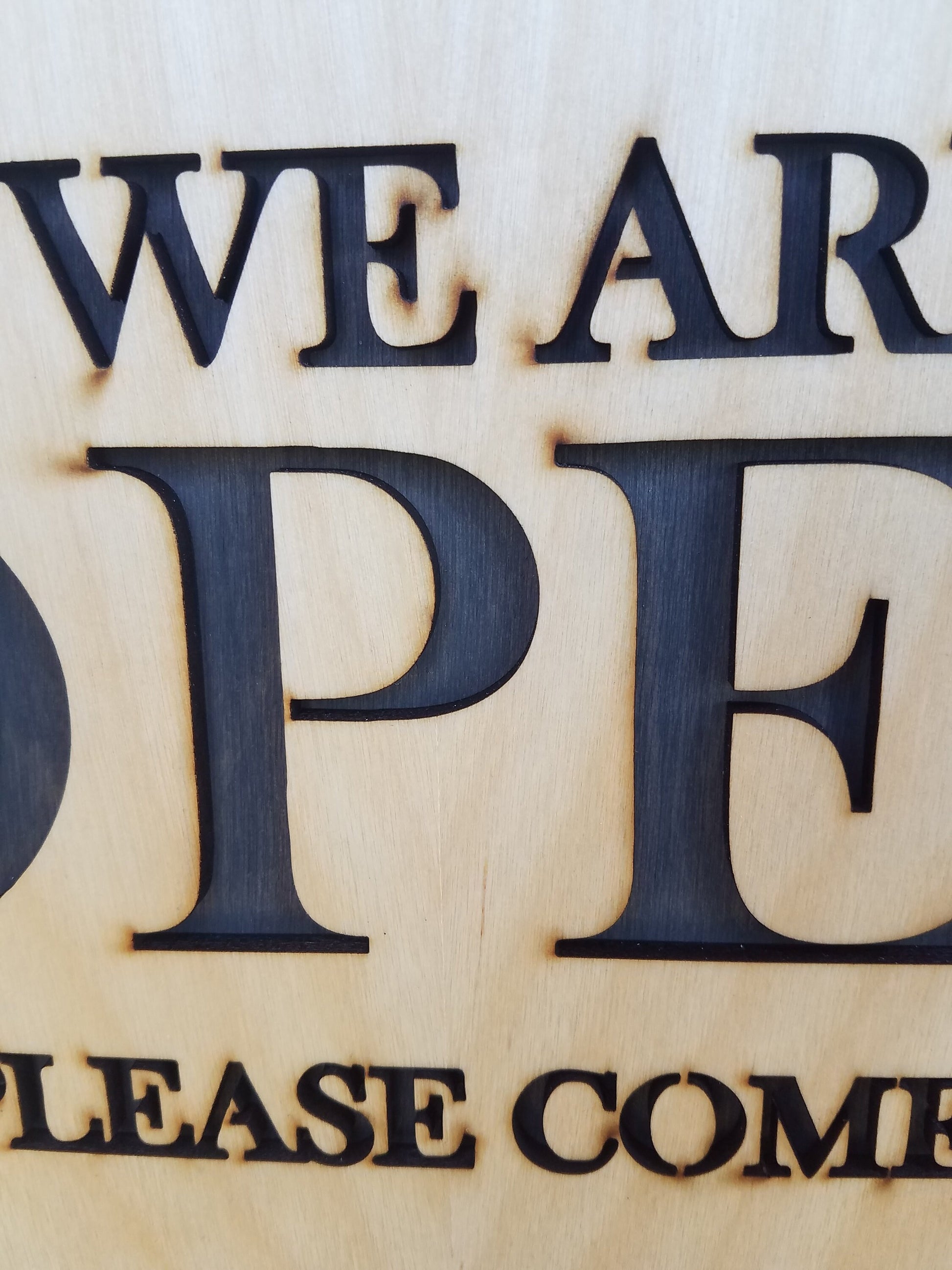12 inch wood open closed sign for your store front door