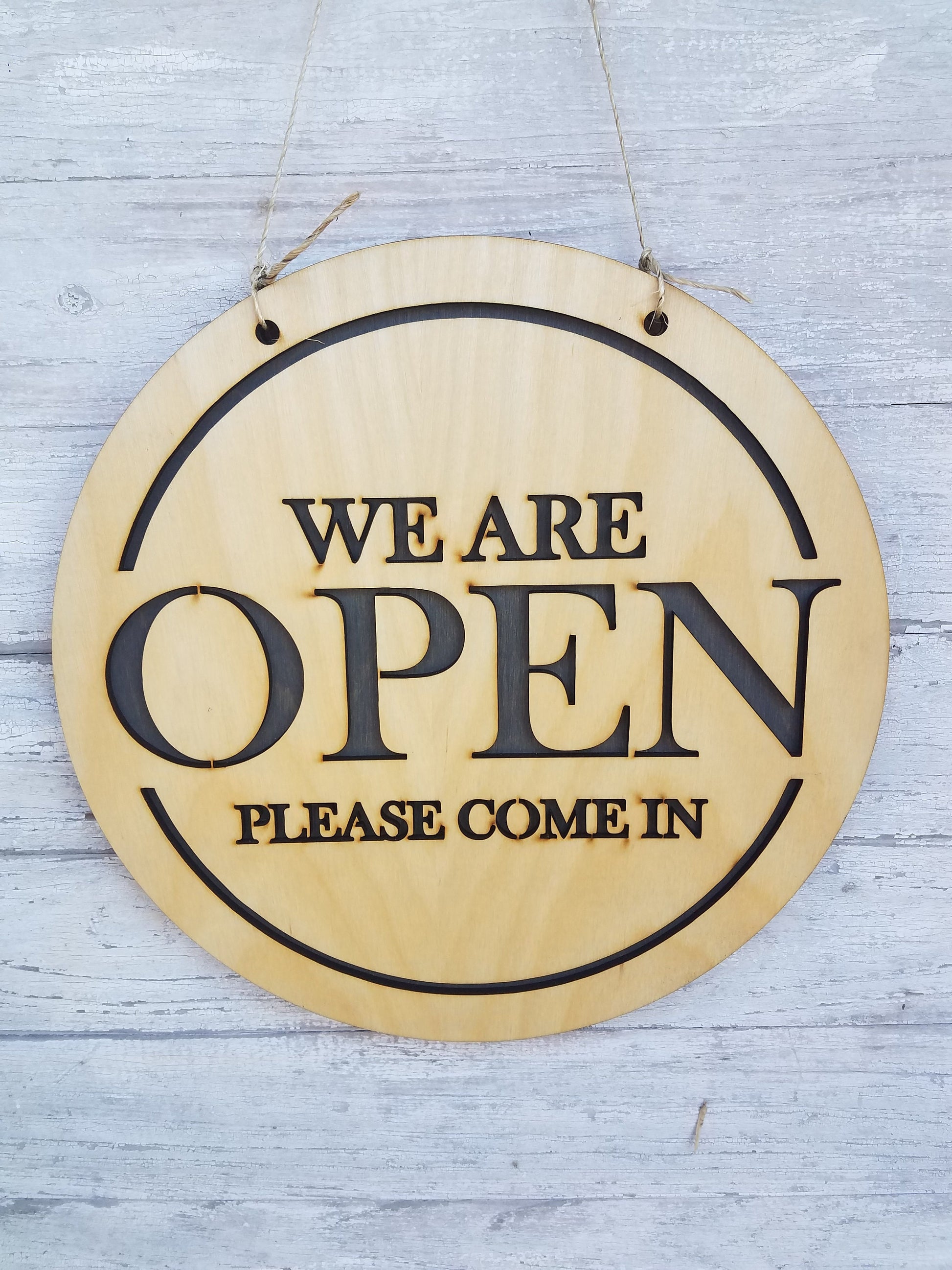 12 inch wood open closed sign for your store front door