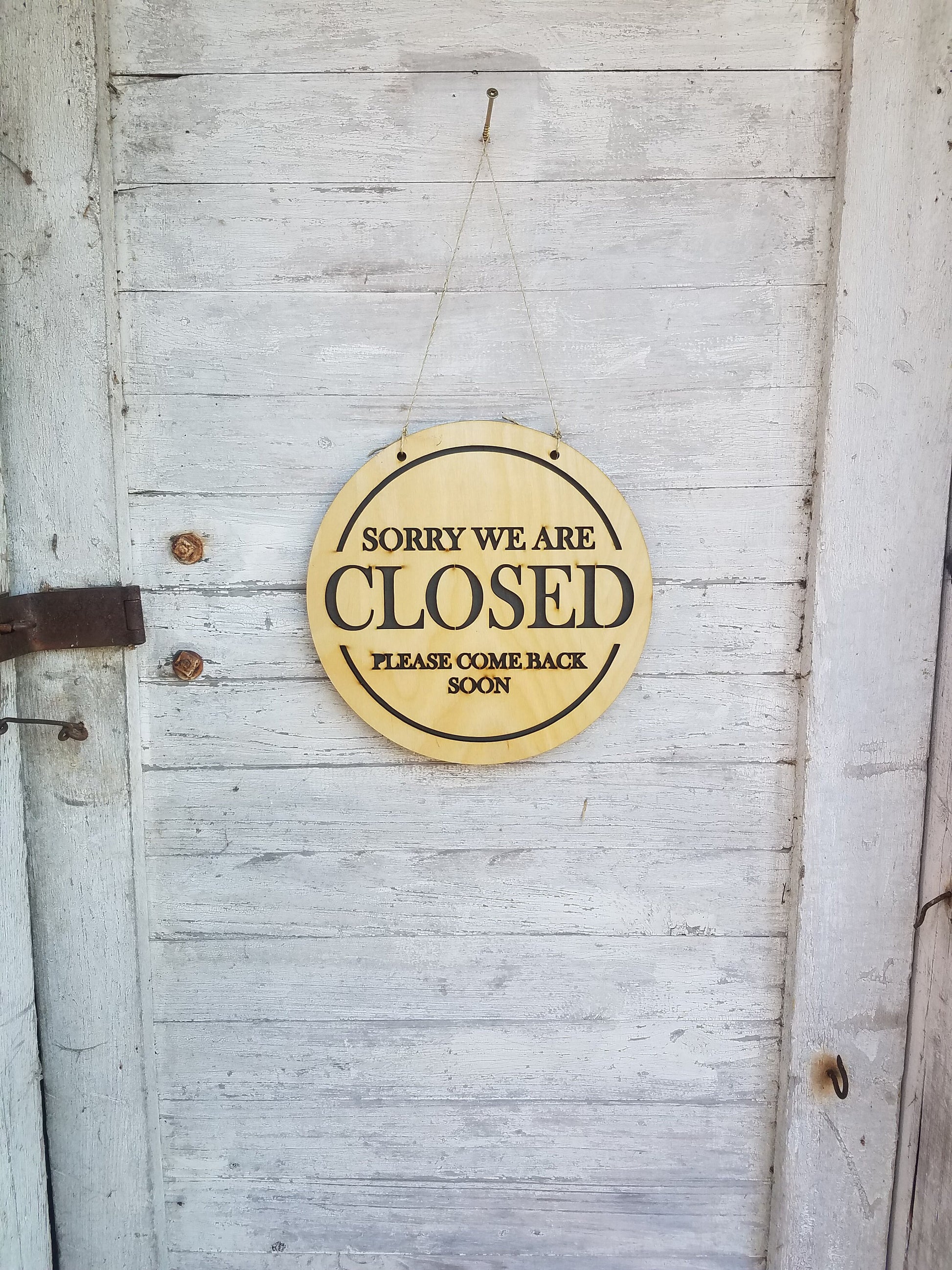 12 inch wood open closed sign for your store front door