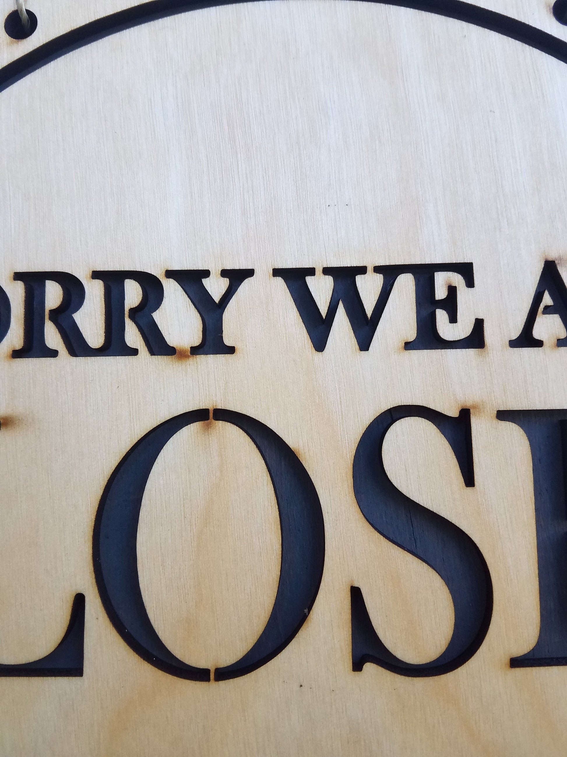 12 inch wood open closed sign for your store front door