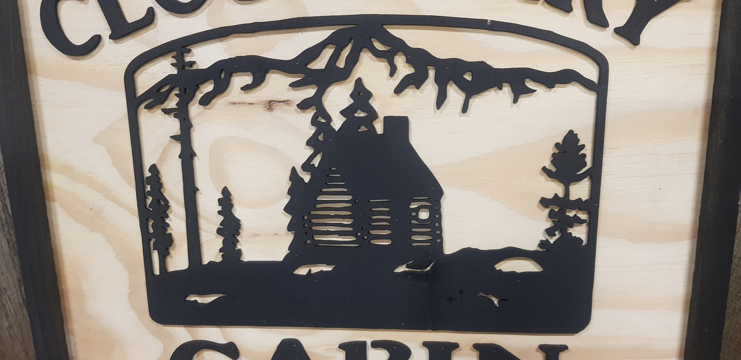 Large Custom Cabin Ranch Sign, Square, Over-sized Rustic Business Logo, Wood, Laser Cut Out, 3D, Extra Large, Sign Footstepsinthepast