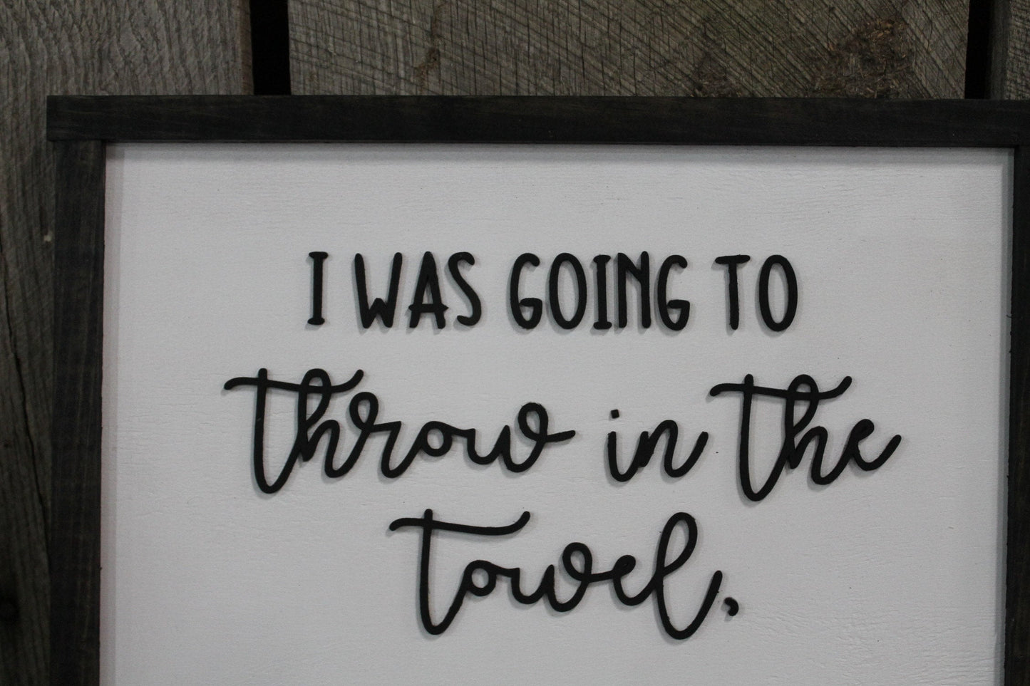 Laundry Room Funny Sign Throw in the Towel Humor Funny Too Much Laundry Cleaning House Work Wood Primitive Wall Decor Raised Text