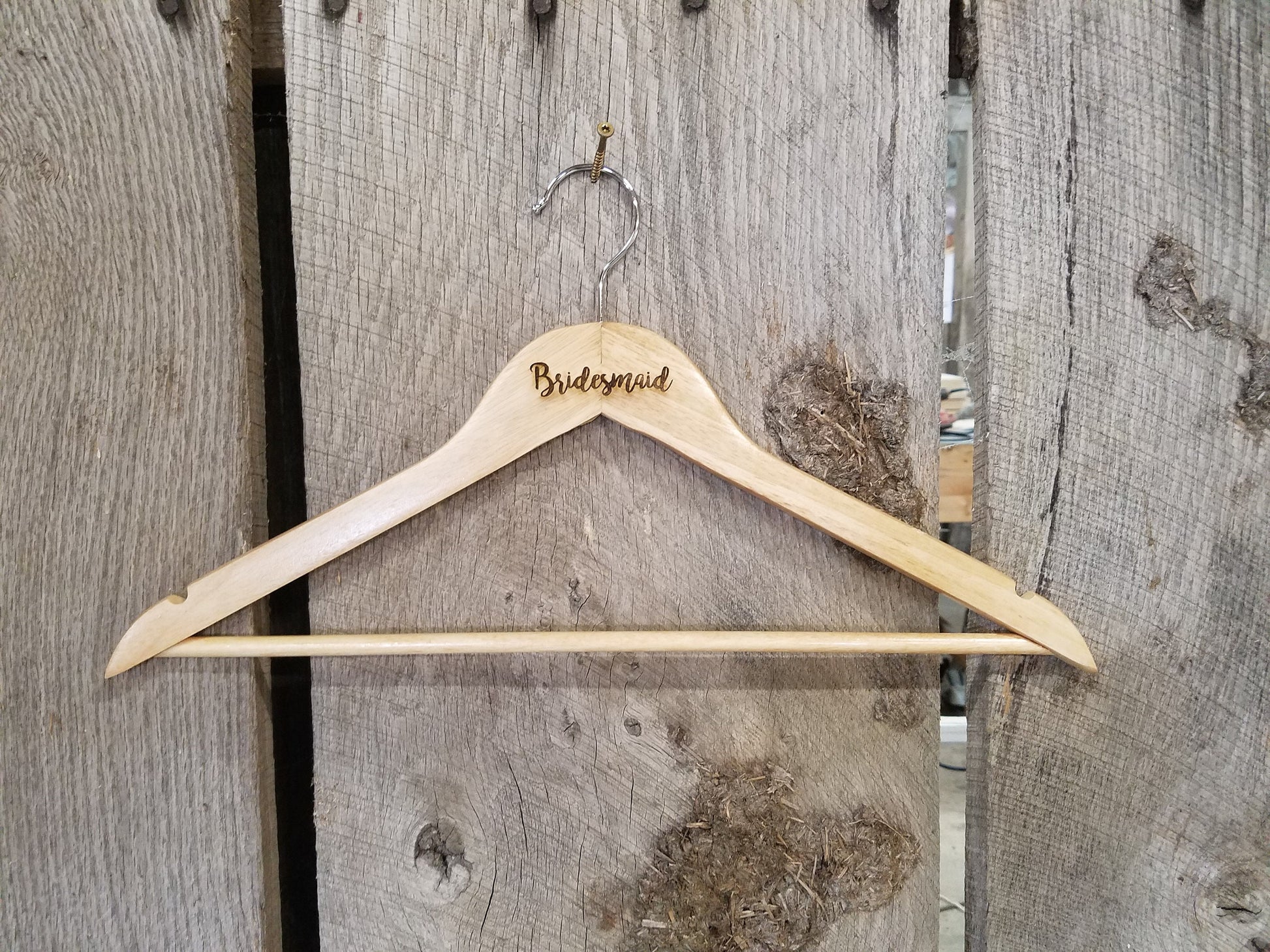Bridesmaid Bridal Party Engraved Hard Wood Hanger Clothes Coat Sturdy Gift Wedding Bromellow Personalized