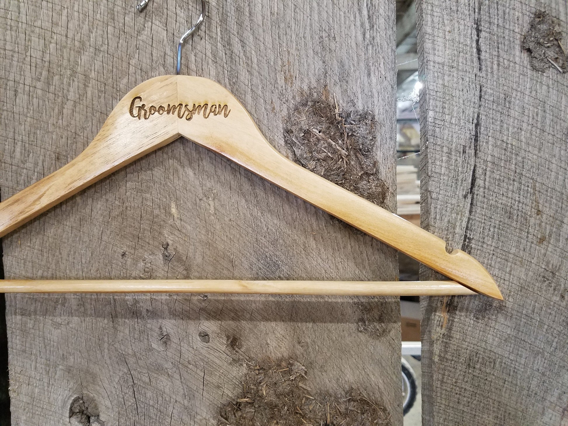 Groomsman Groomsmen Bridal Party Engraved Hard Wood Hanger Clothes Coat Sturdy Gift Wedding Bromellow Personalized