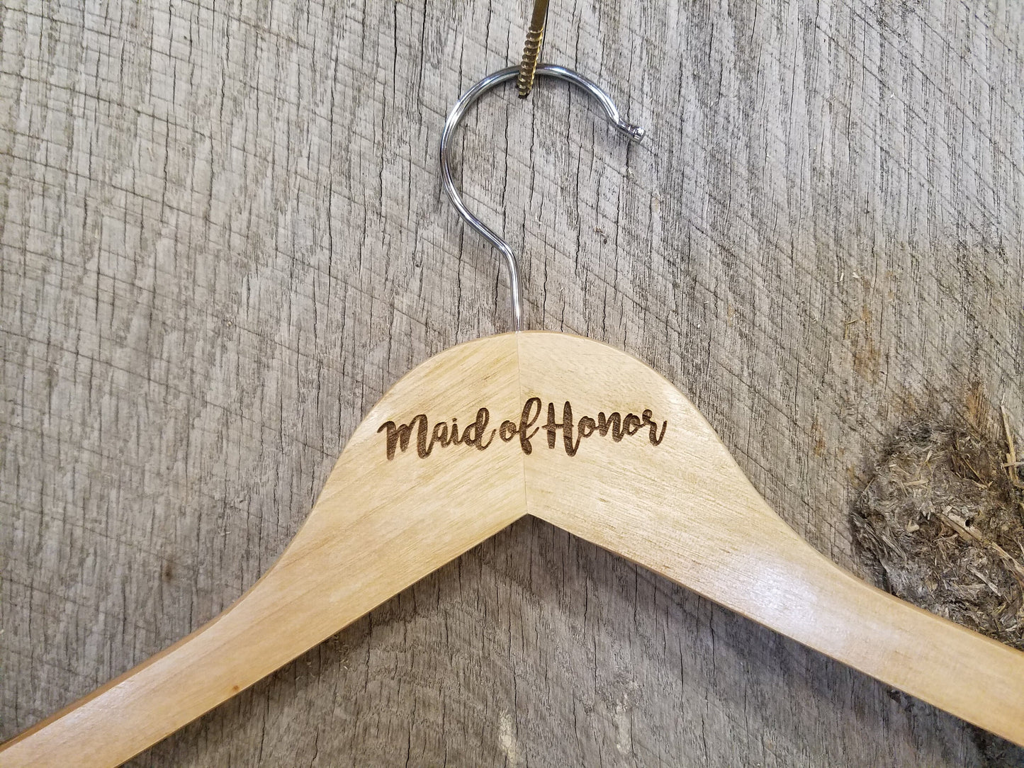 Maid of Honor Dress Clothes Hanger Bridal Party Engraved Hard Wood Coat Sturdy Wedding Bromellow Personalized