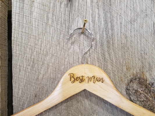 Best Man Suit Clothes Hanger Bridal Party Engraved Hard Wood Coat Sturdy Wedding Bromellow Personalized