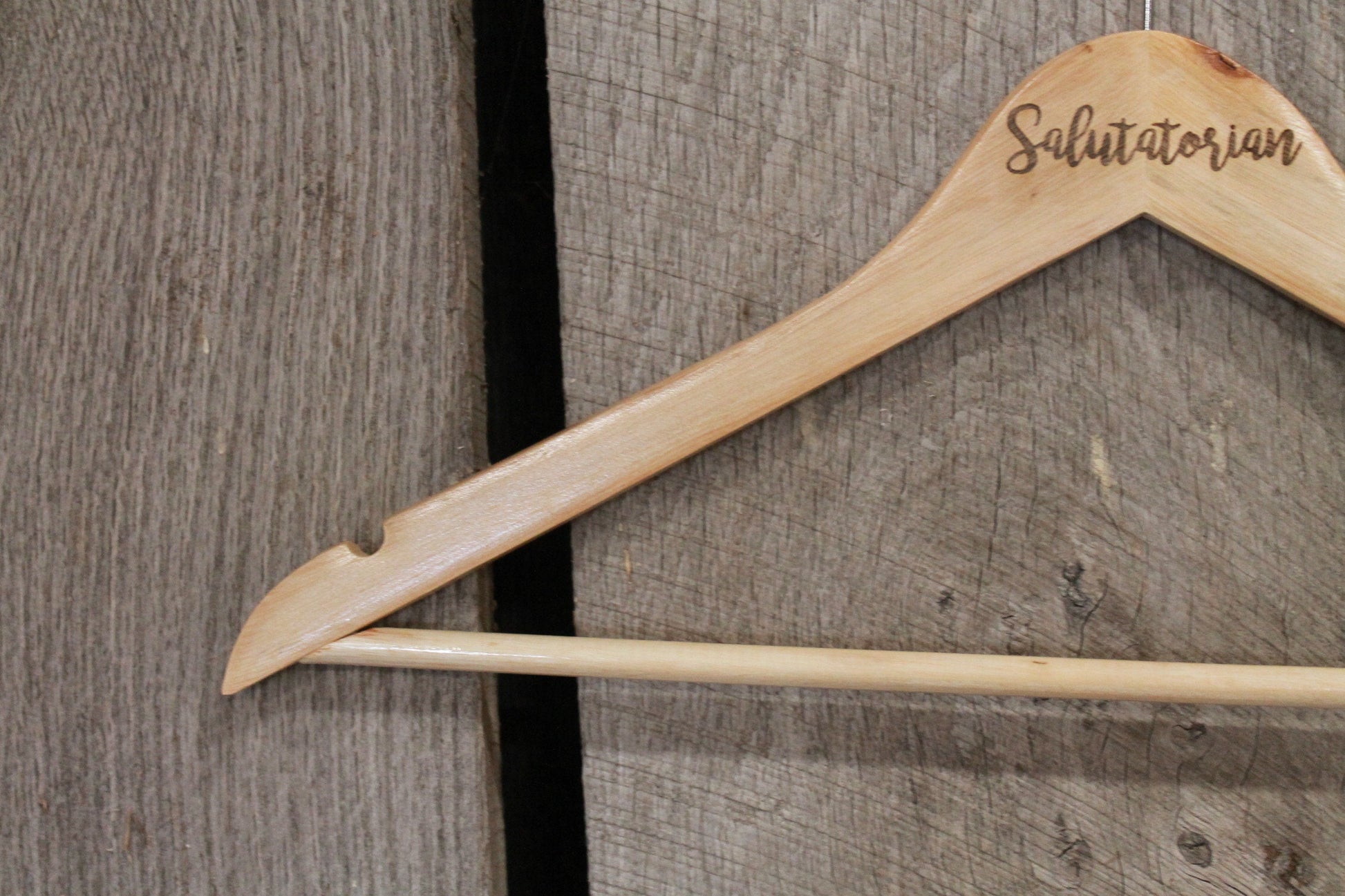 Salutatorian Gown Dress Suit Clothes Hanger Engraved Hard Wood Sturdy Ceremony Celebration Gift