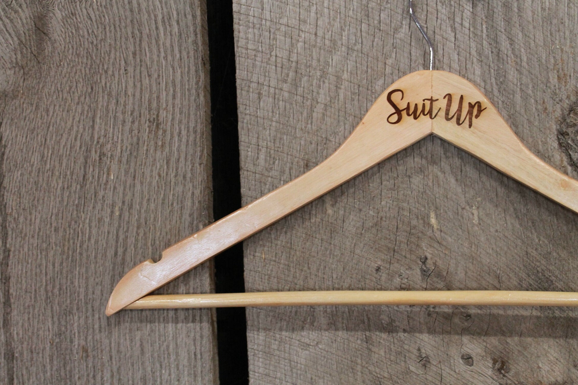 Suit Up Men Mens Dress Suit Clothes Hanger Engraved Hard Wood Sturdy Ceremony Celebration Gift Boys Fancy Dressy