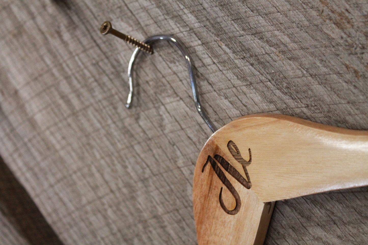 JV Jr Varsity Jacket Clothes Hanger Engraved Hard Wood Sturdy Ceremony Celebration Gift High School Letter