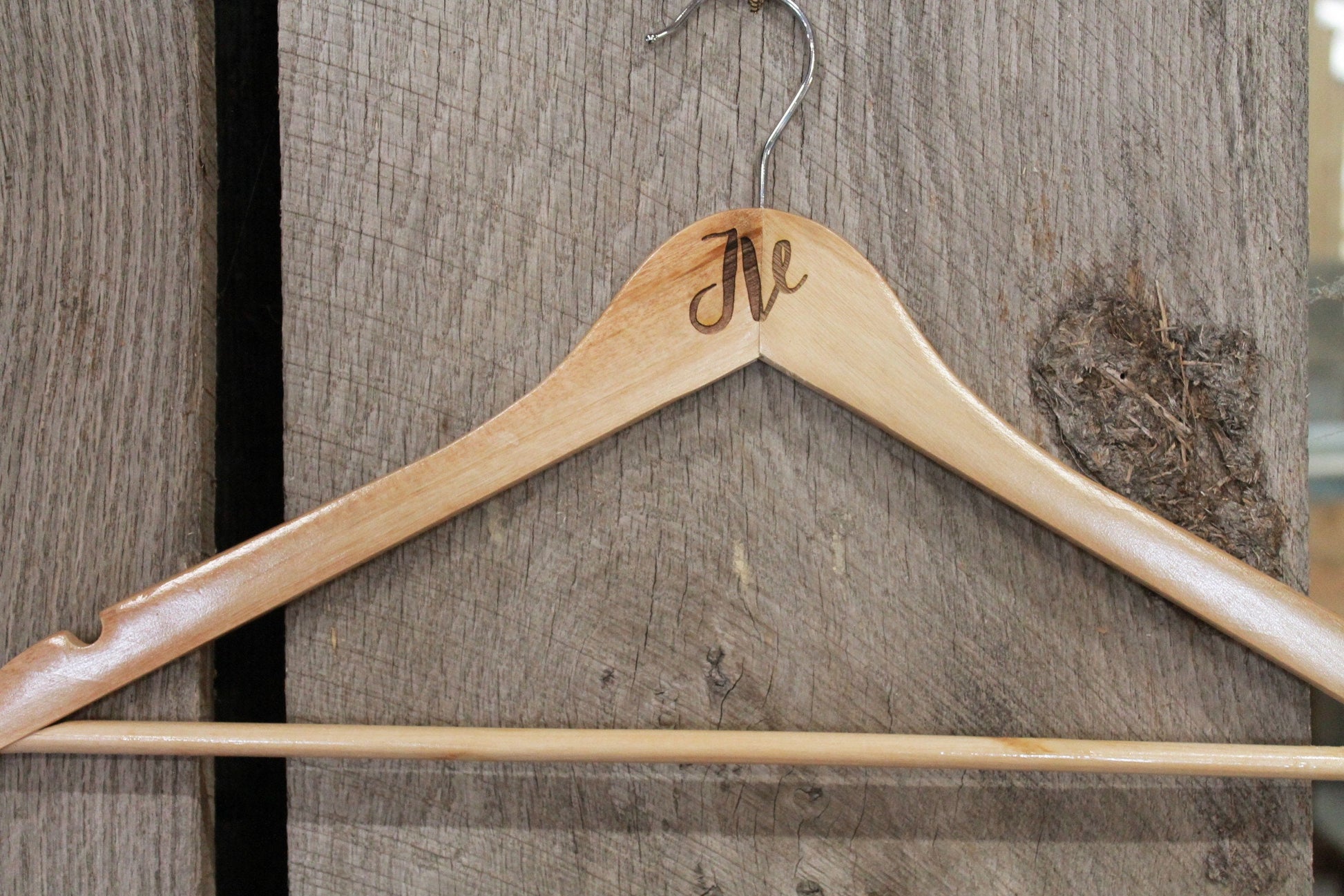 JV Jr Varsity Jacket Clothes Hanger Engraved Hard Wood Sturdy Ceremony Celebration Gift High School Letter