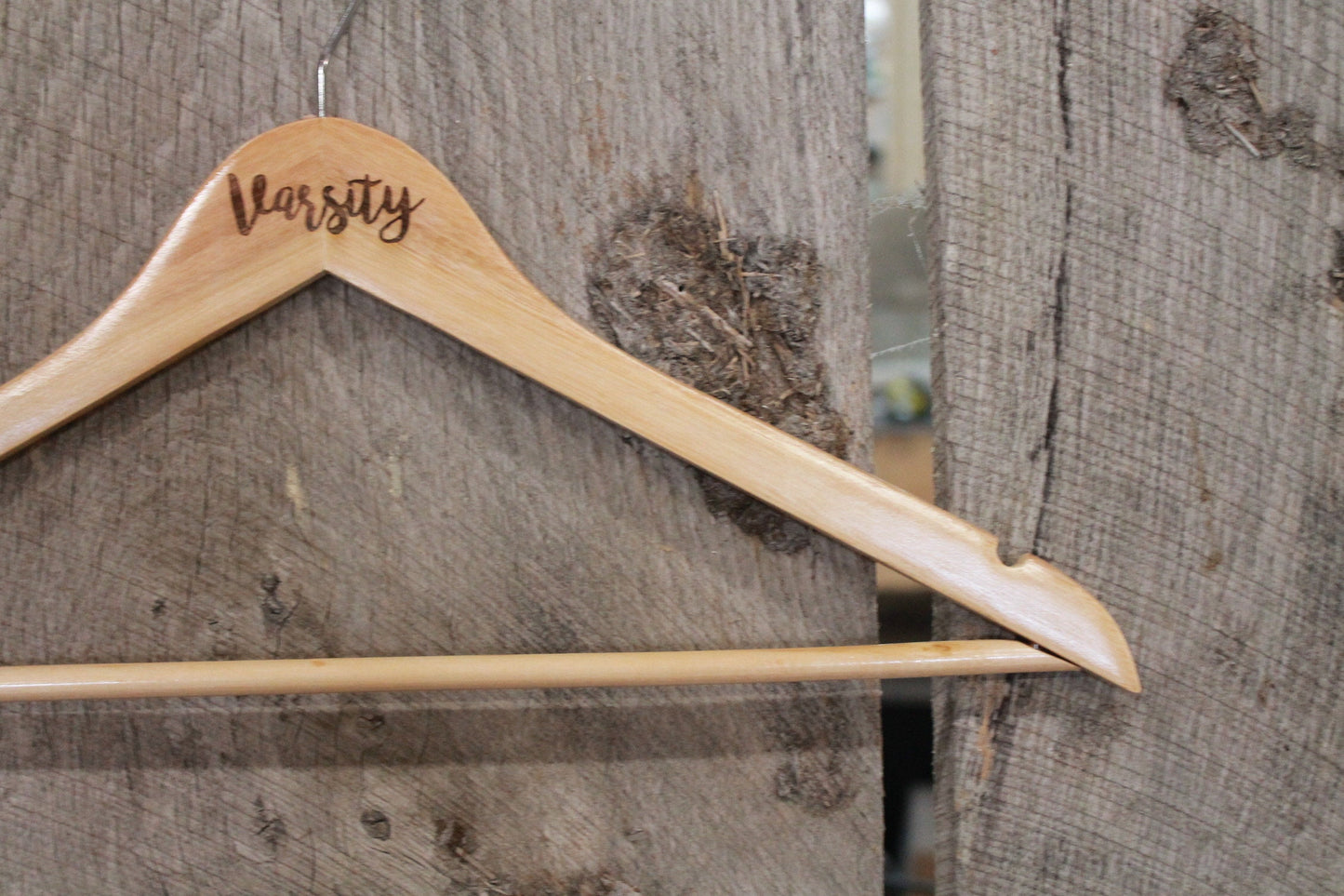 Varsity Jacket Clothes Hanger Engraved Hard Wood Sturdy Ceremony Celebration Gift High School Letter