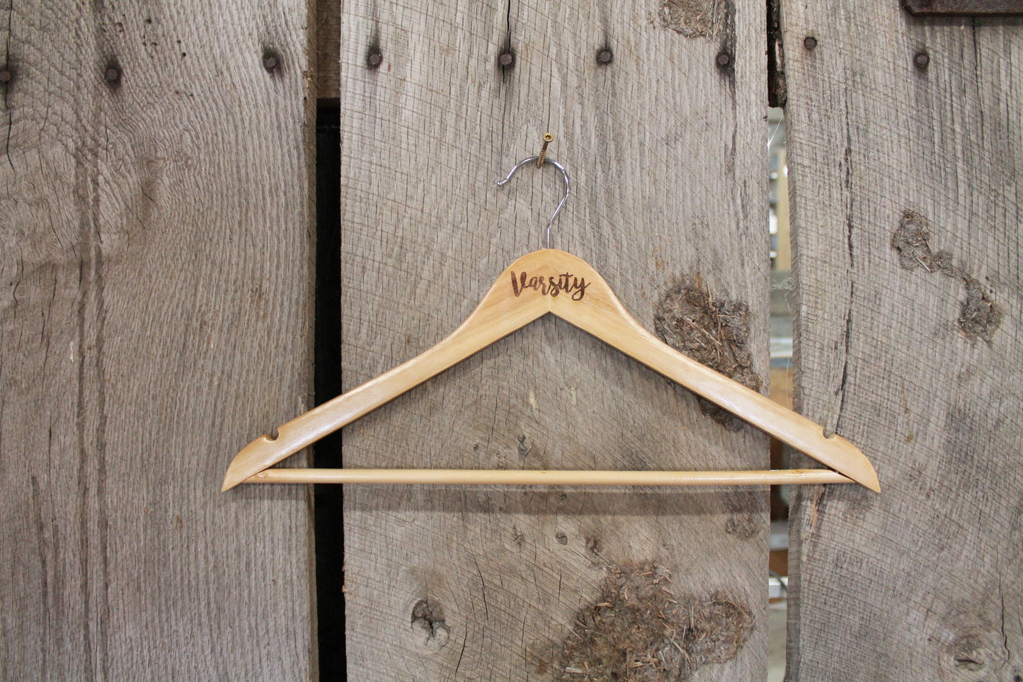 Varsity Jacket Clothes Hanger Engraved Hard Wood Sturdy Ceremony Celebration Gift High School Letter