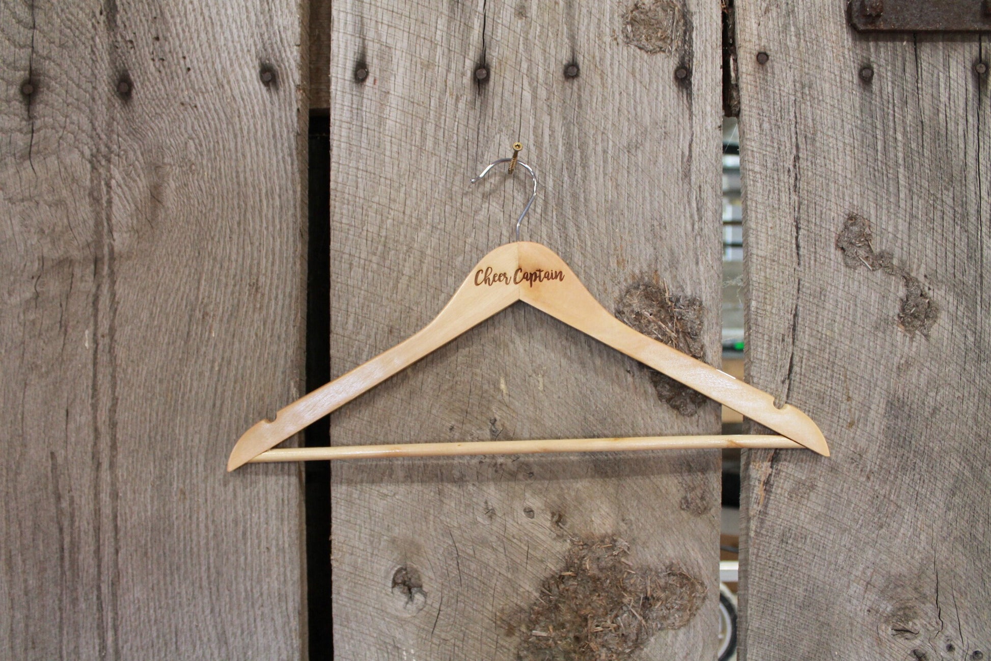 Cheer Captain Cheer Leading Cheer Leader Costume Uniform Clothes Hanger Engraved Hard Wood Sturdy Team Leadership