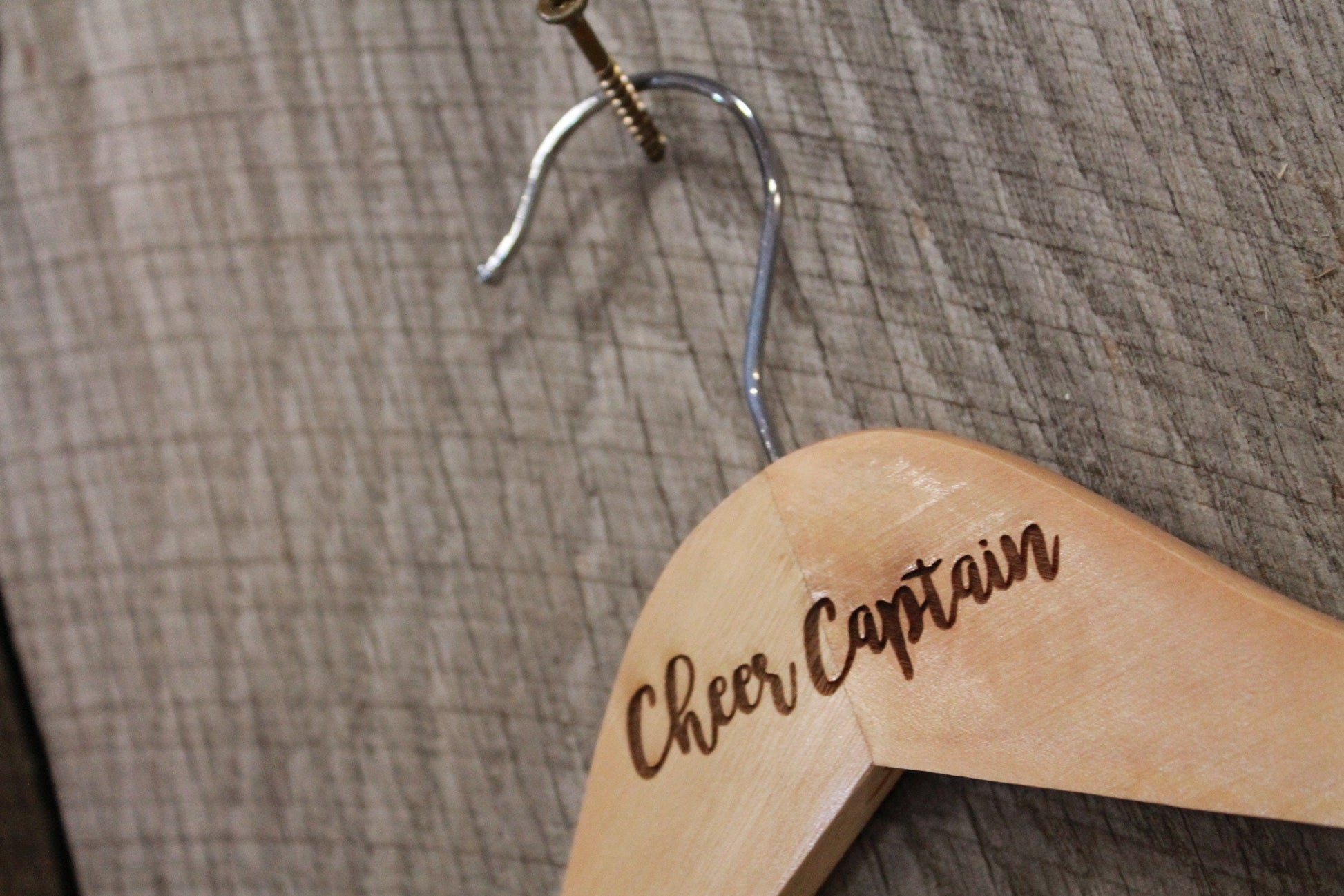 Cheer Captain Cheer Leading Cheer Leader Costume Uniform Clothes Hanger Engraved Hard Wood Sturdy Team Leadership