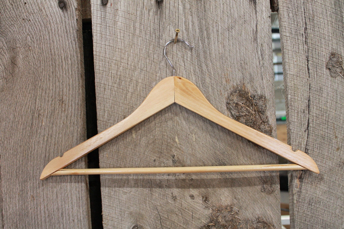 Needs Ironed Iron Clothes Hanger Engraved Hard Wood Sturdy Note Message Organization Wash Laundry Room