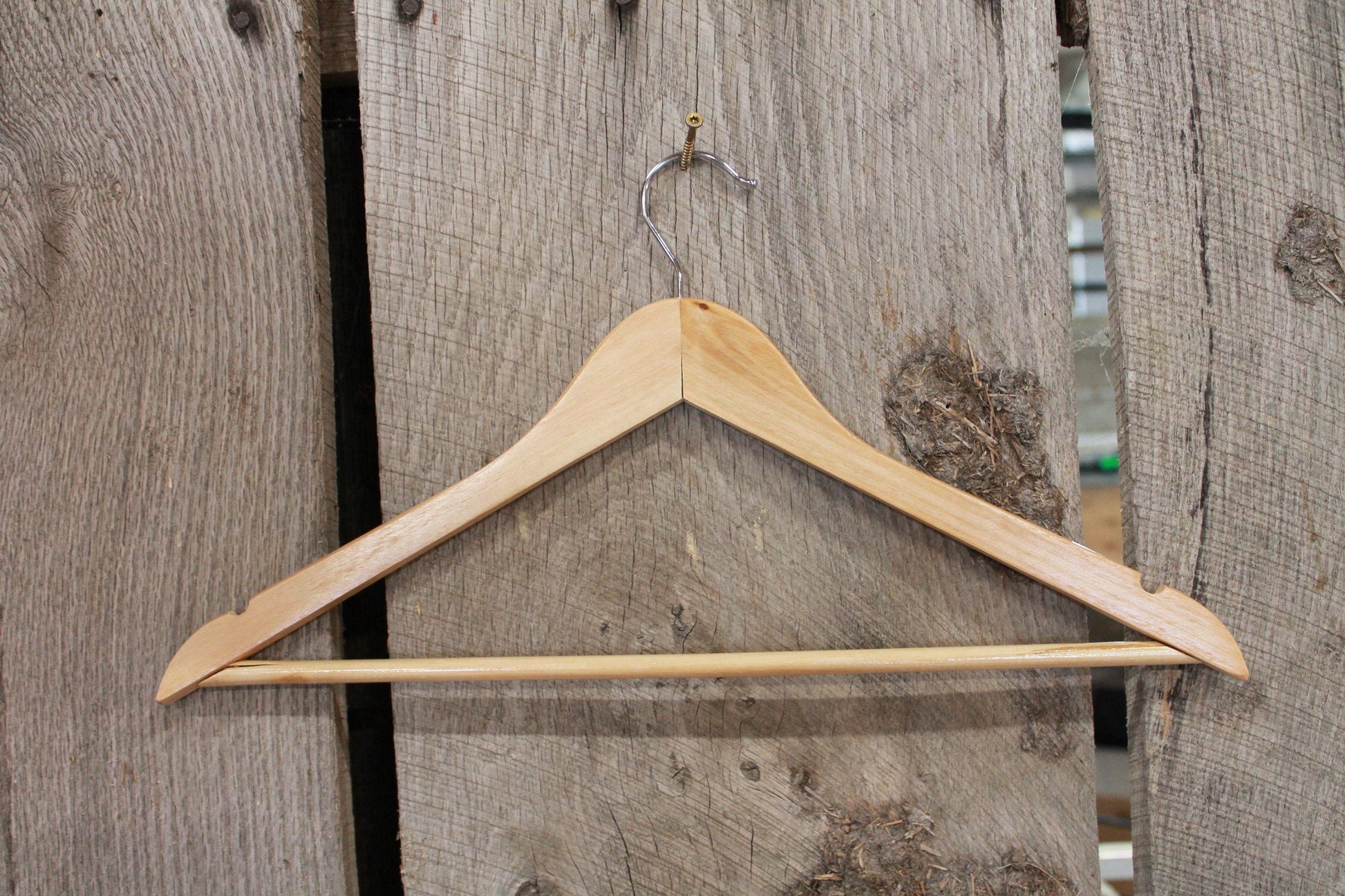 Needs Ironed Iron Clothes Hanger Engraved Hard Wood Sturdy Note Message Organization Wash Laundry Room