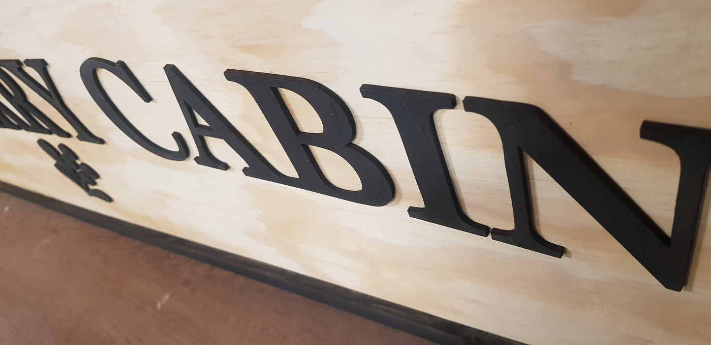 Large Custom Cabin Ranch Sign, Over-sized Rustic Business Logo, Wood, Laser Cut Out, 3D, Extra Large, Sign Footstepsinthepast
