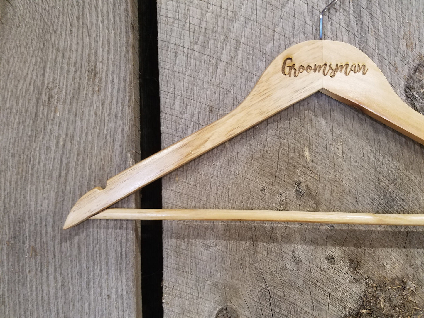 Groomsman Groomsmen Bridal Party Engraved Hard Wood Hanger Clothes Coat Sturdy Gift Wedding Bromellow Personalized