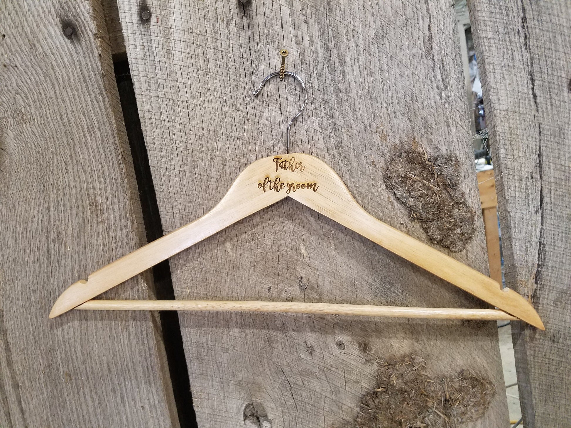 Father of the Groom Gift Clothes Hanger Bridal Party Engraved Hard Wood Coat Sturdy Wedding Bromellow Personalized