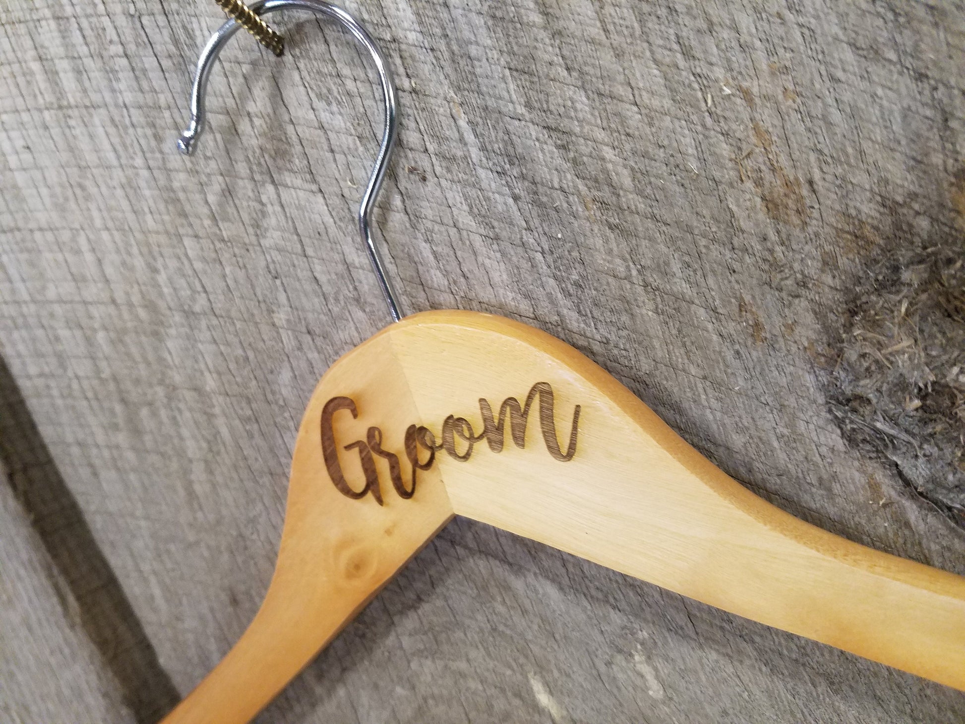 Groom Suit Clothes Hanger Bridal Party Engraved Hard Wood Coat Sturdy Wedding Bromellow Personalized