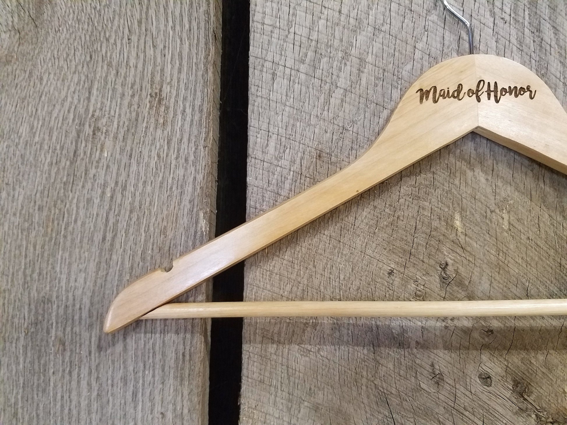 Maid of Honor Dress Clothes Hanger Bridal Party Engraved Hard Wood Coat Sturdy Wedding Bromellow Personalized