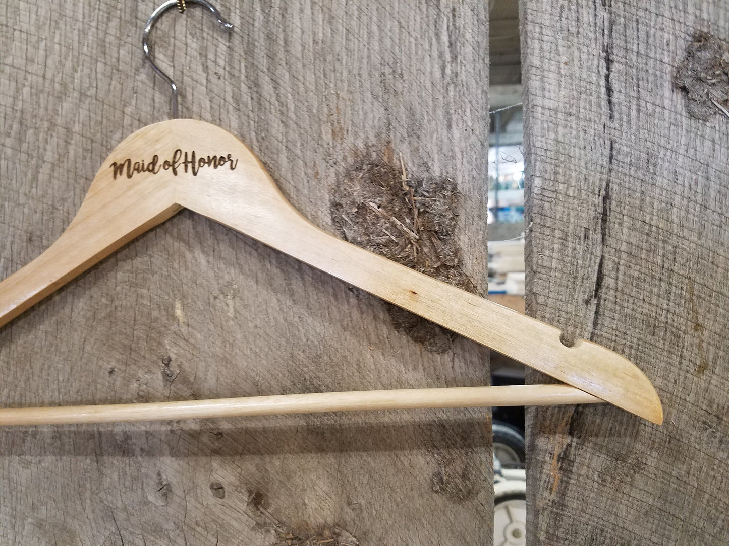 Maid of Honor Dress Clothes Hanger Bridal Party Engraved Hard Wood Coat Sturdy Wedding Bromellow Personalized