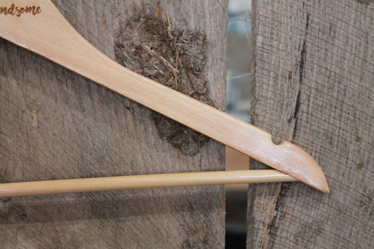 Howdy Handsome Clothes Hanger Engraved Hard Wood Mens Sturdy Suit Jacket Boys