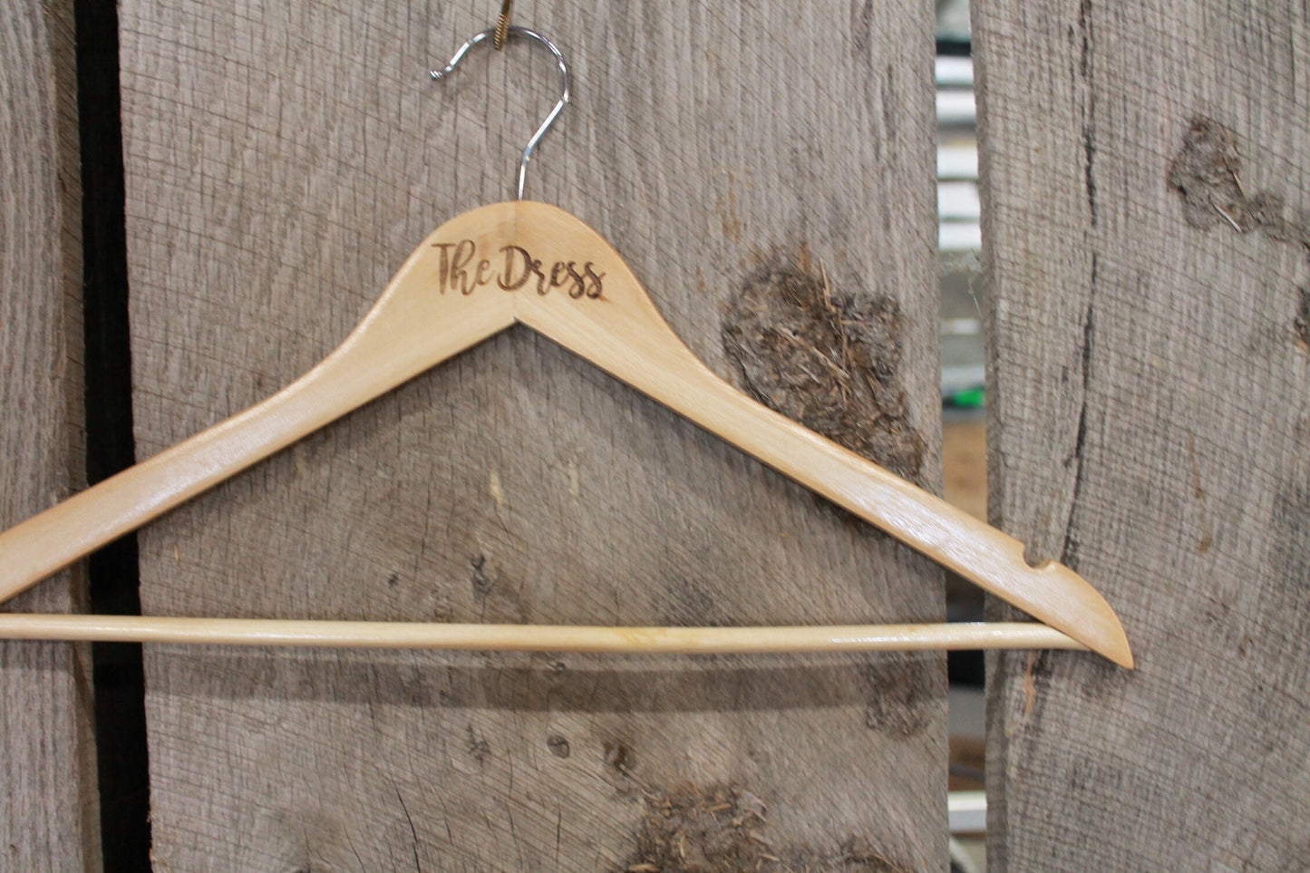 The Dress Clothes Hanger Engraved Bride Wedding Bridal Gown Hard Wood Sturdy Ceremony Celebration Gift