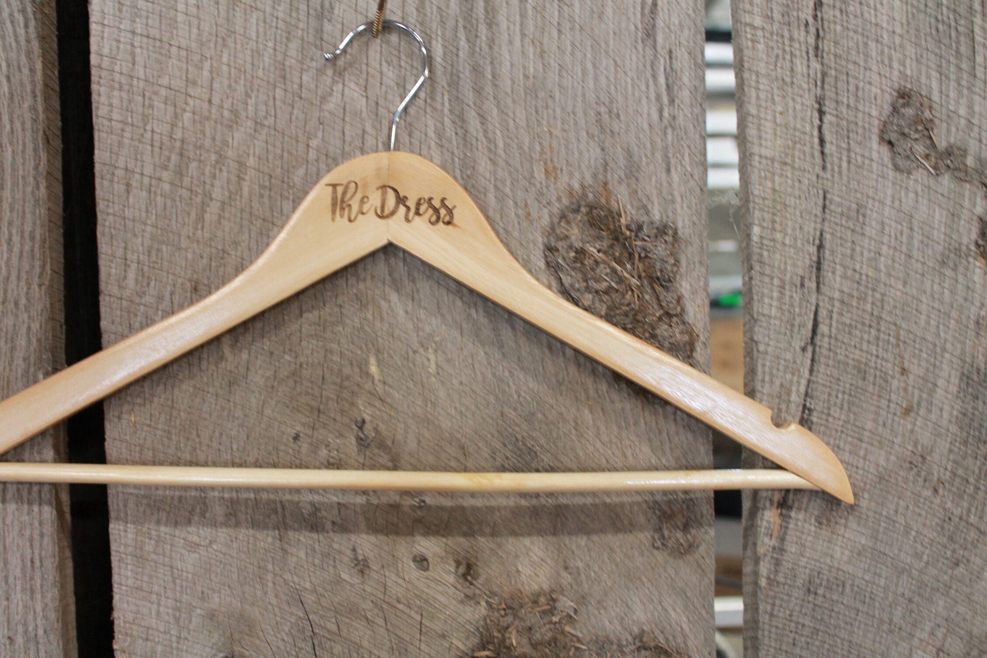 The Dress Clothes Hanger Engraved Bride Wedding Bridal Gown Hard Wood Sturdy Ceremony Celebration Gift