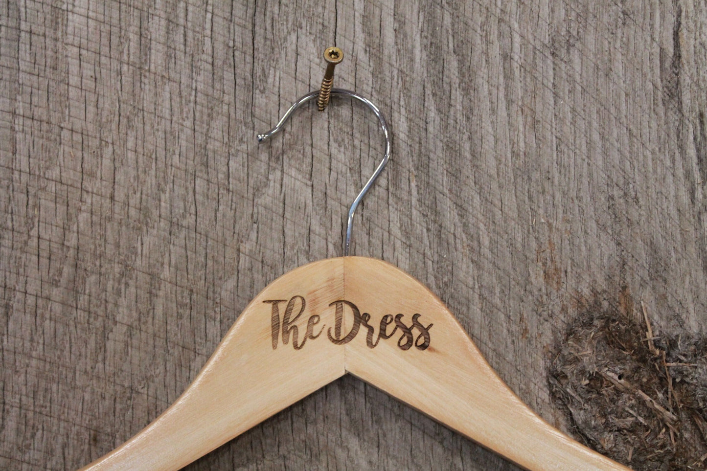 The Dress Clothes Hanger Engraved Bride Wedding Bridal Gown Hard Wood Sturdy Ceremony Celebration Gift