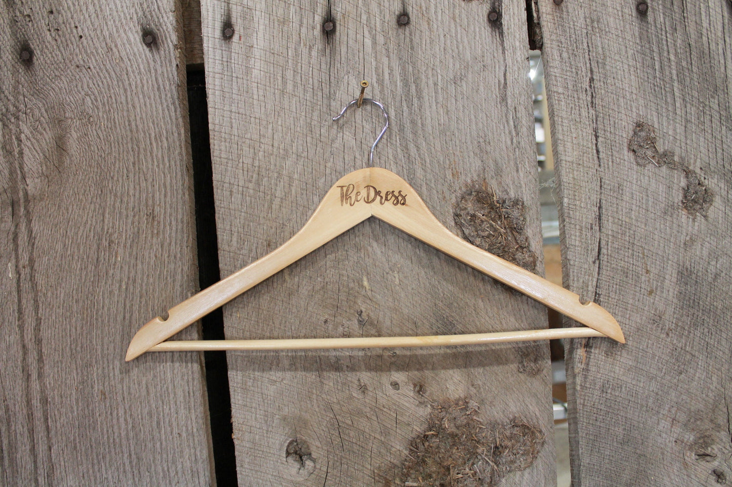 The Dress Clothes Hanger Engraved Bride Wedding Bridal Gown Hard Wood Sturdy Ceremony Celebration Gift