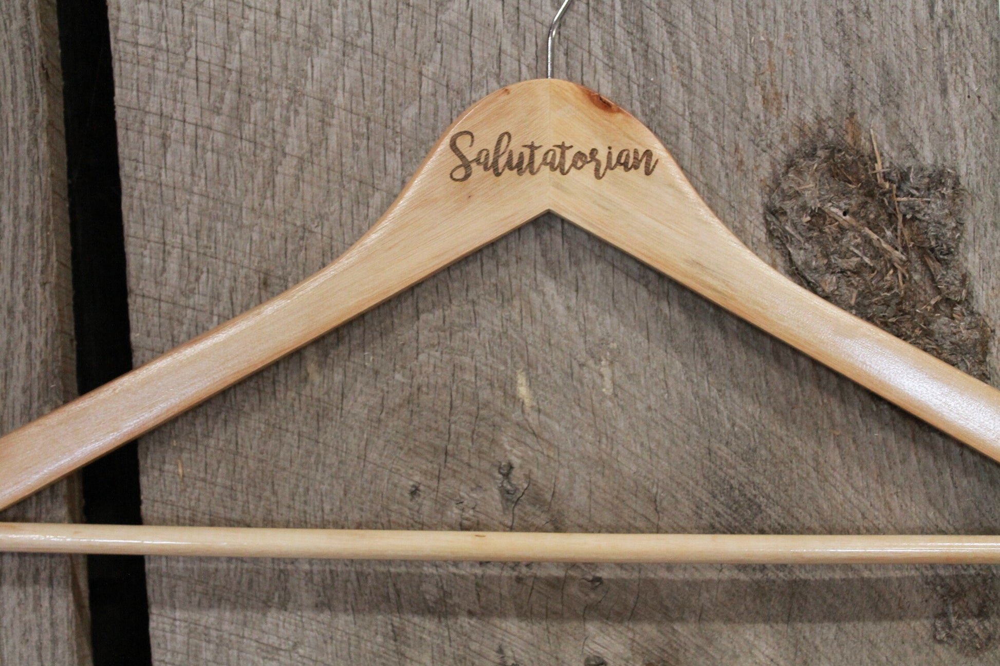 Salutatorian Gown Dress Suit Clothes Hanger Engraved Hard Wood Sturdy Ceremony Celebration Gift