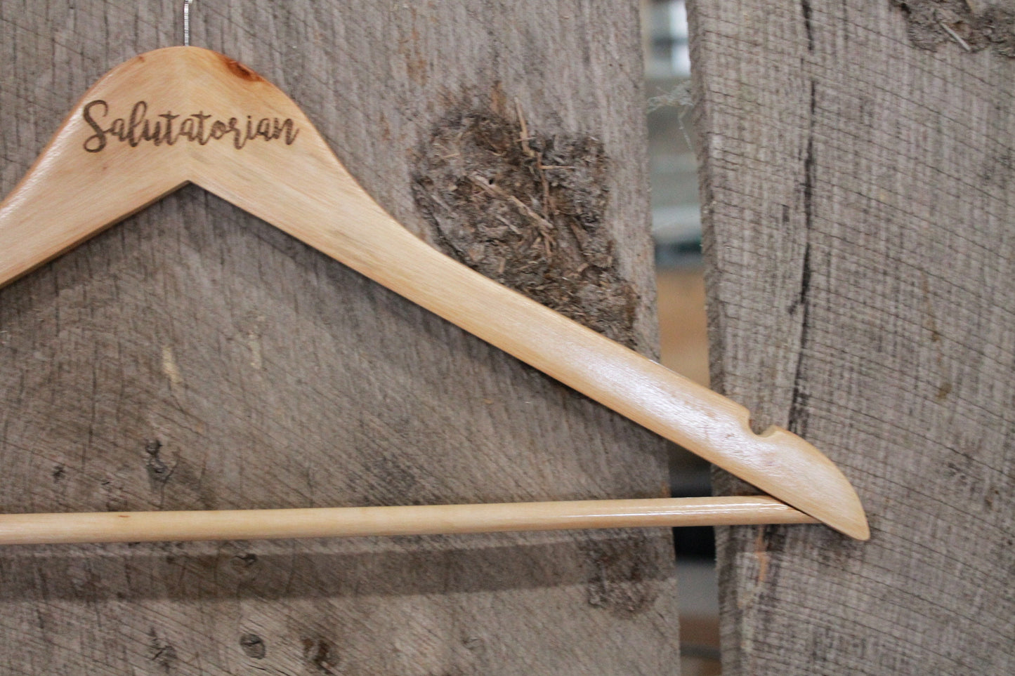 Salutatorian Gown Dress Suit Clothes Hanger Engraved Hard Wood Sturdy Ceremony Celebration Gift