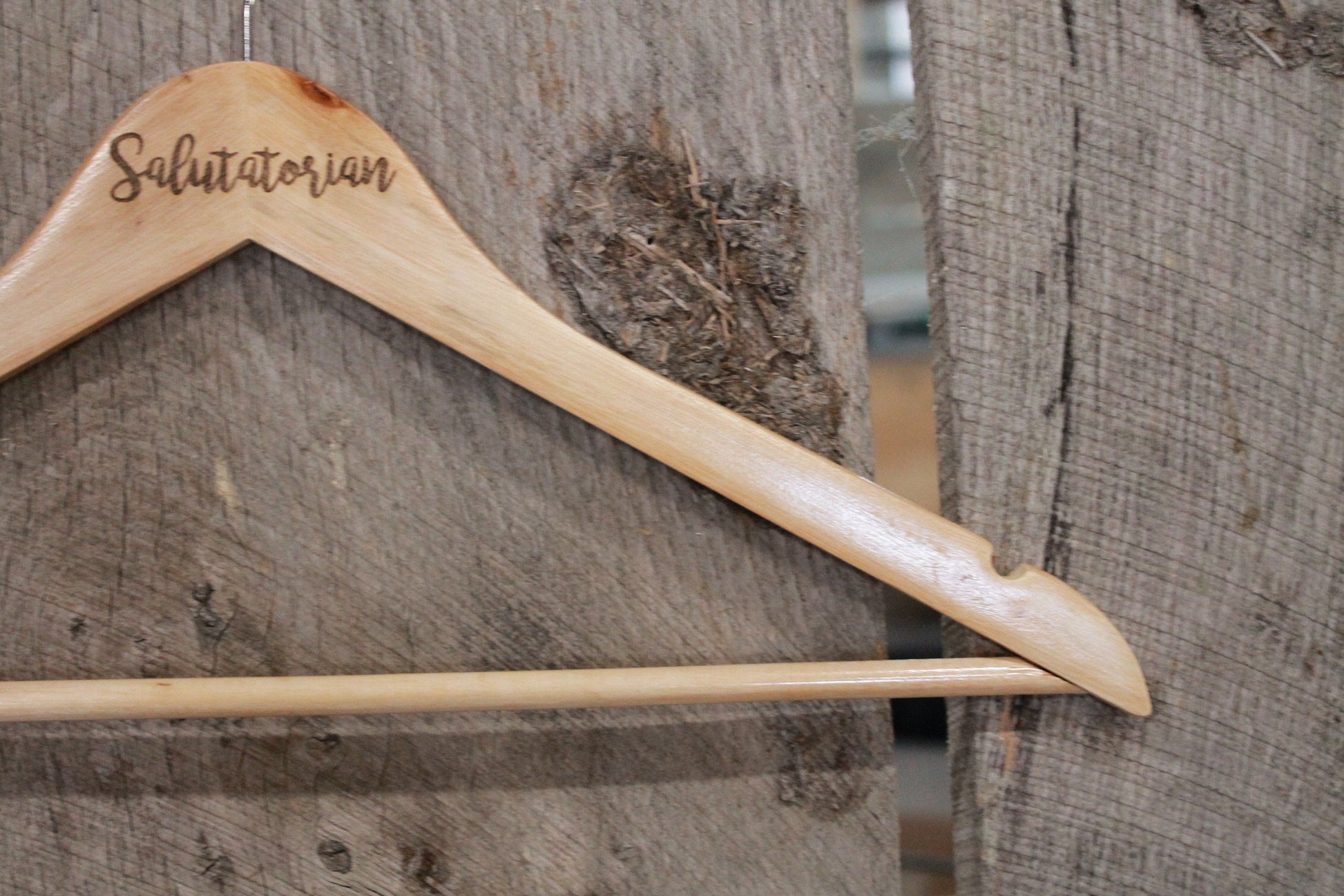 Salutatorian Gown Dress Suit Clothes Hanger Engraved Hard Wood Sturdy Ceremony Celebration Gift