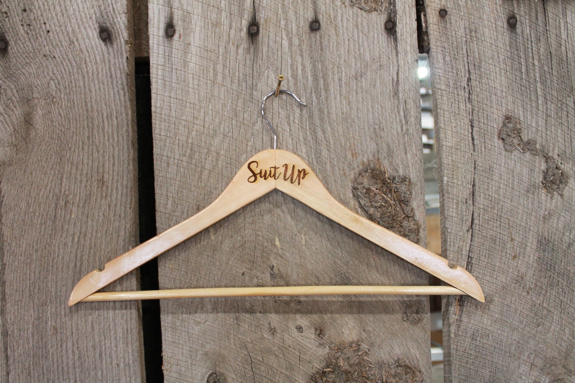 Suit Up Men Mens Dress Suit Clothes Hanger Engraved Hard Wood Sturdy Ceremony Celebration Gift Boys Fancy Dressy