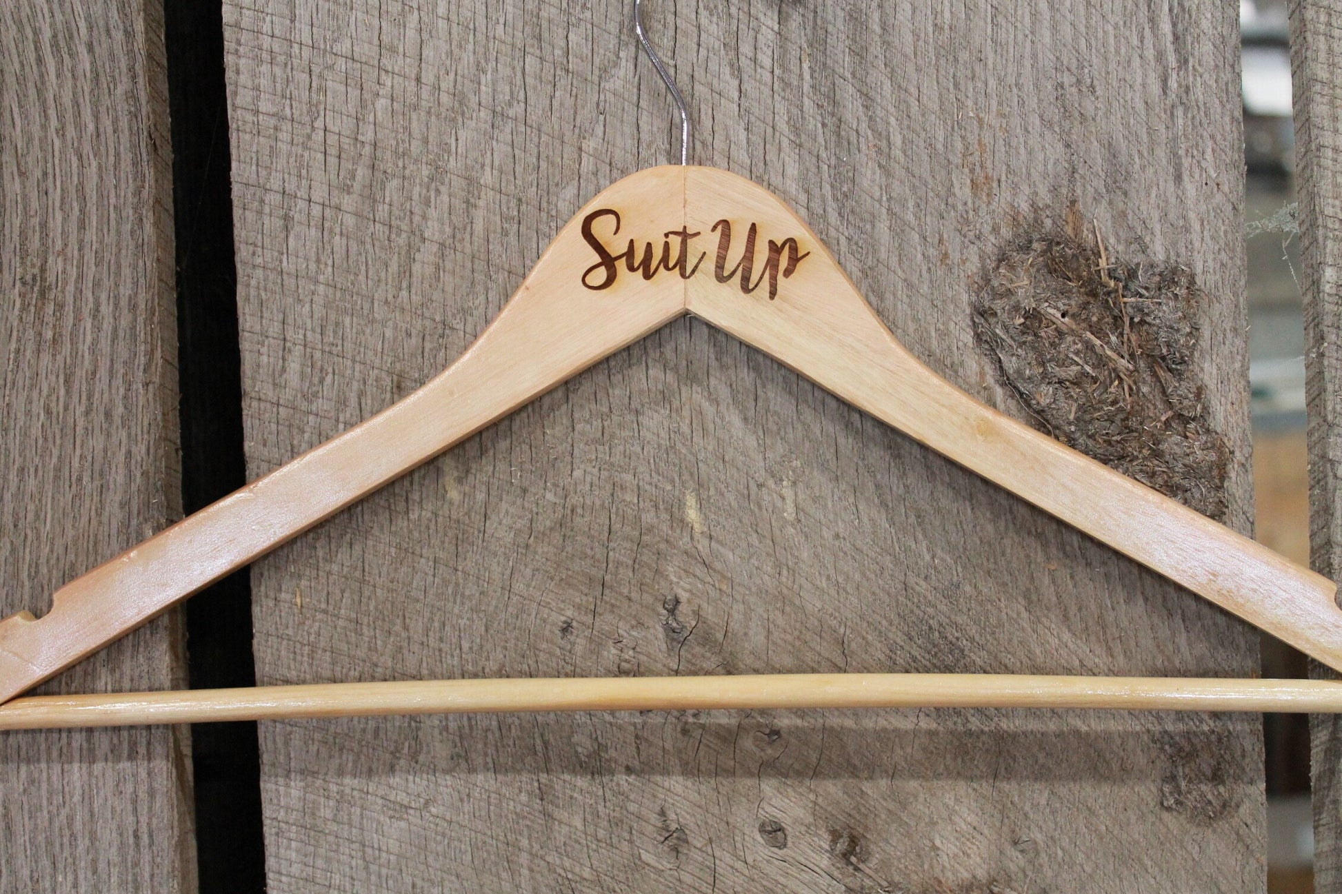 Suit Up Men Mens Dress Suit Clothes Hanger Engraved Hard Wood Sturdy Ceremony Celebration Gift Boys Fancy Dressy