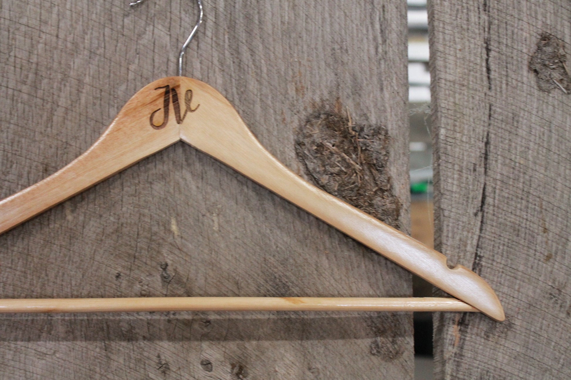 JV Jr Varsity Jacket Clothes Hanger Engraved Hard Wood Sturdy Ceremony Celebration Gift High School Letter