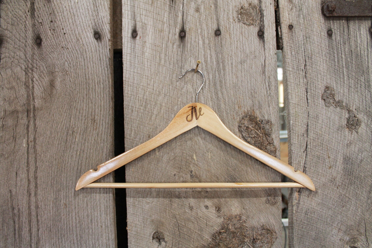 JV Jr Varsity Jacket Clothes Hanger Engraved Hard Wood Sturdy Ceremony Celebration Gift High School Letter