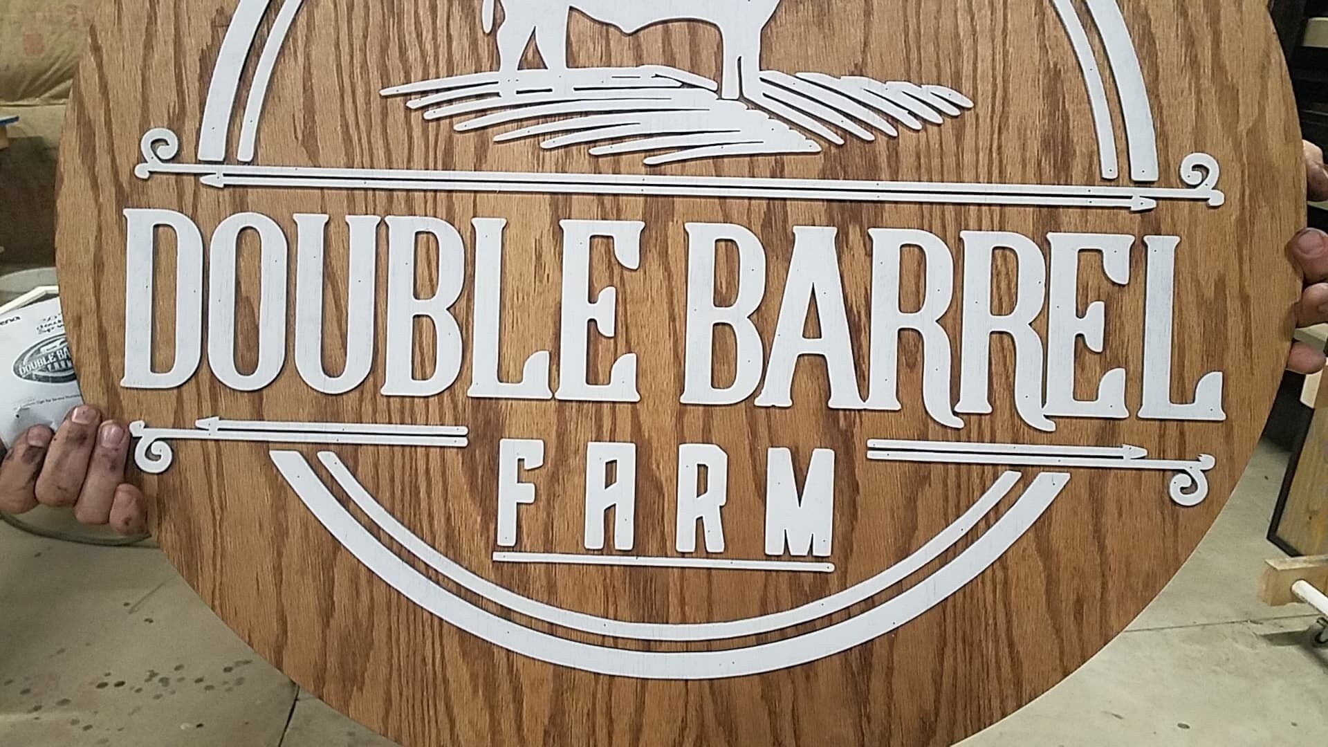 large wood custom farm sign round ranch signage indoor outdoor can be hanging