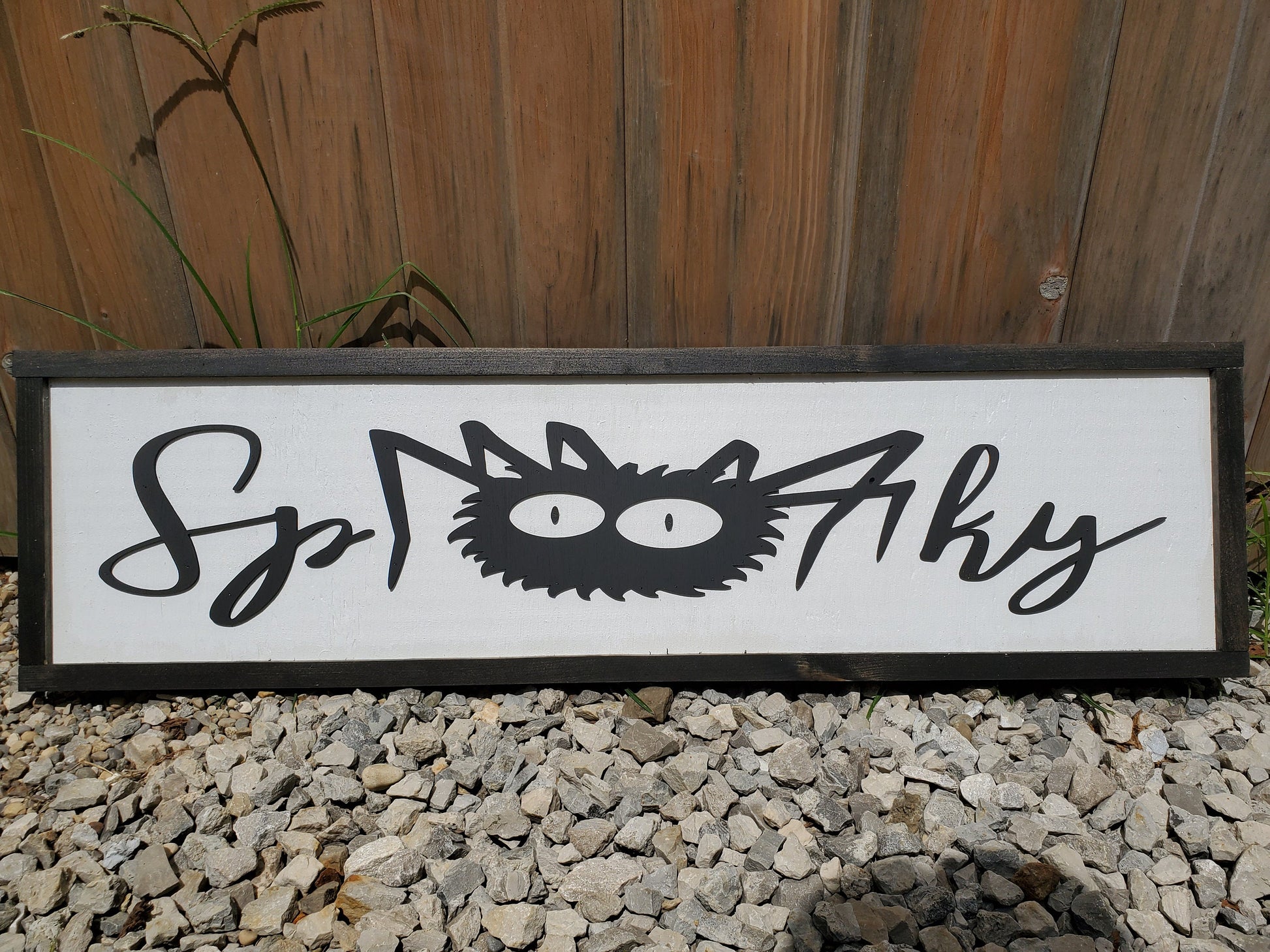 Spooky Spider, Halloween Sign, Decor, Wall, Wood, 3D, Handmade, Laser Cut, Primitive, Rustic, Raised, Graphic, Decoration