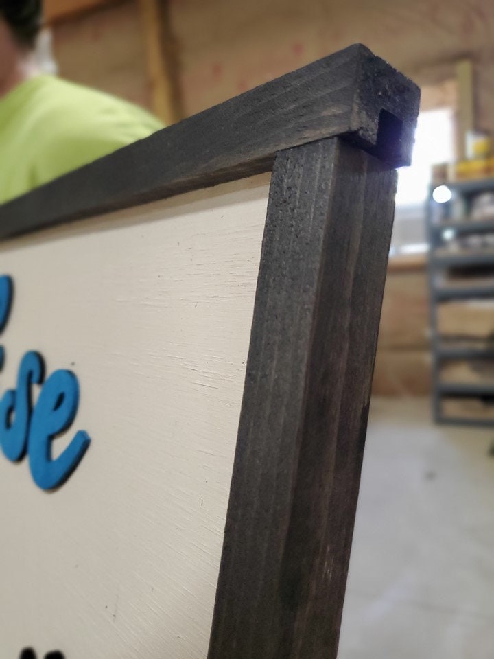 Custom Handmade Wood Sign Hanging Square Rectangle Framed sign for your Office Business Shop or Store Personalized